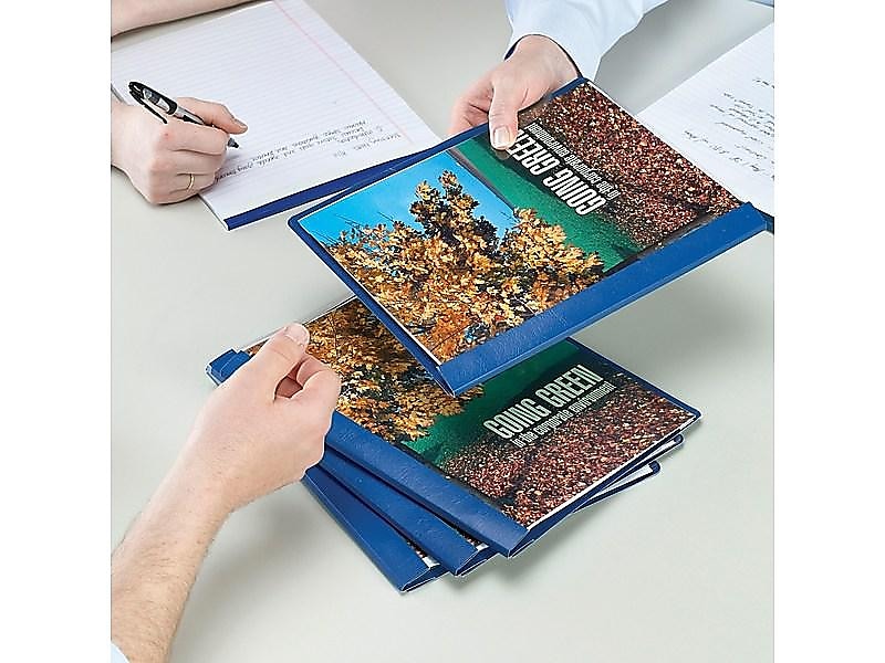 Smead Heavyweight Report Covers with Clear Front, 3-Prong, Letter Size, Blue, 25/Box