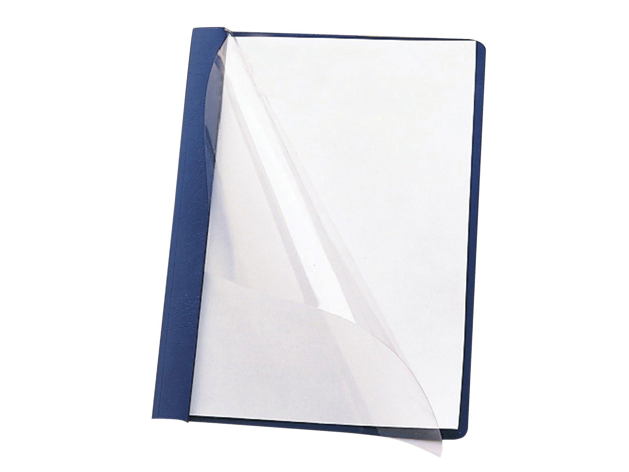 Smead Heavyweight Report Covers with Clear Front, 3-Prong, Letter Size, Dark Blue, 25/Box