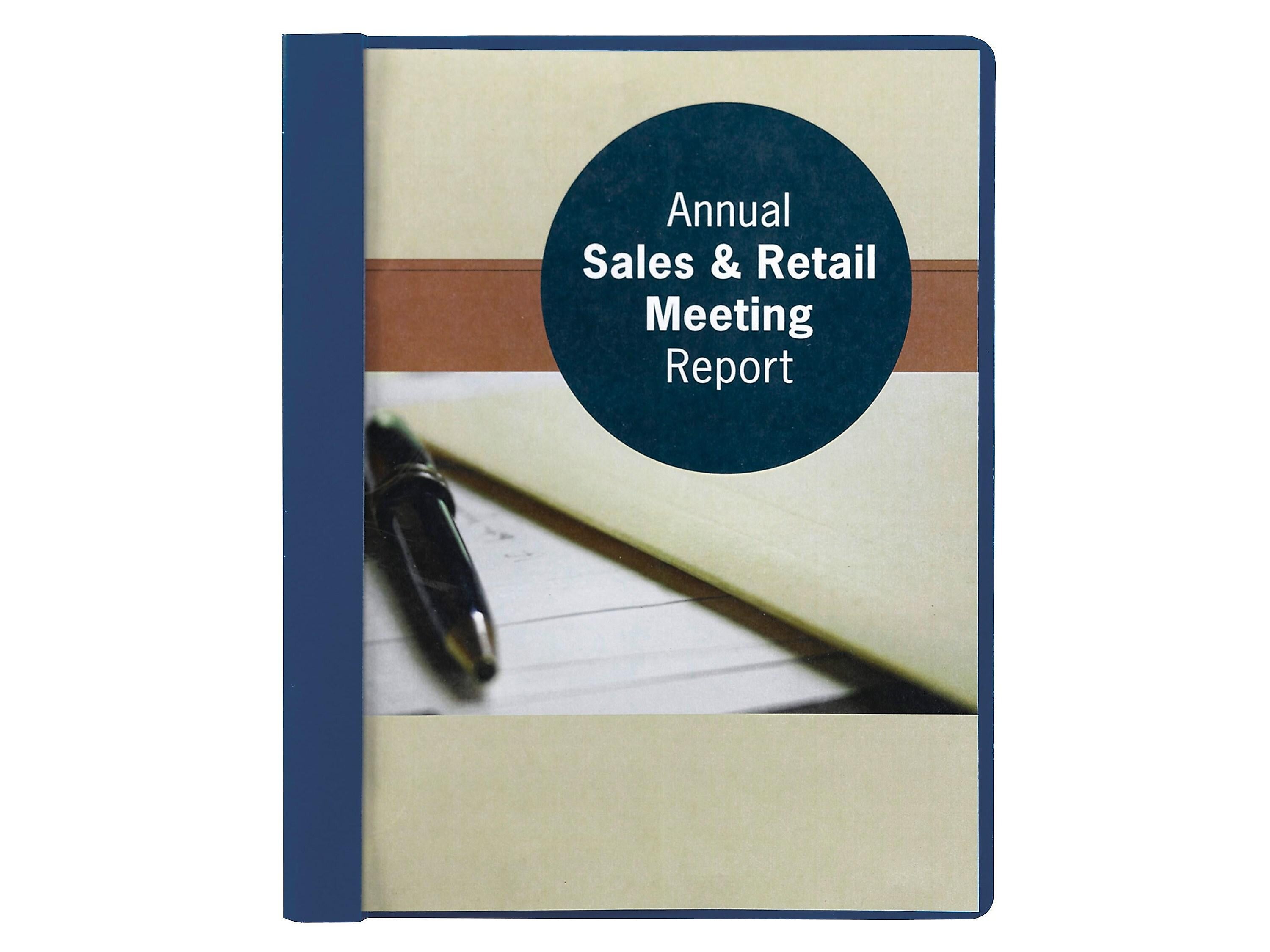 Smead Heavyweight Report Covers with Clear Front, 3-Prong, Letter Size, Dark Blue, 25/Box