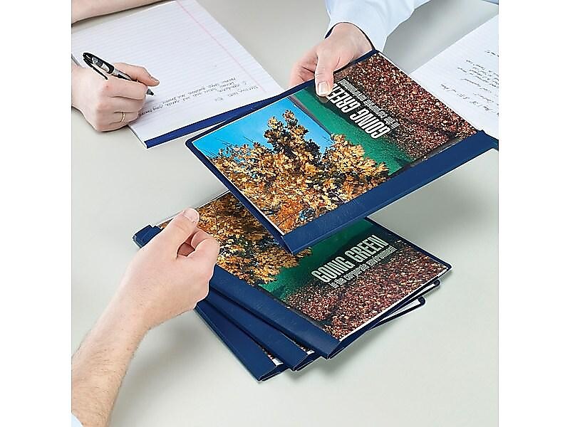 Smead Heavyweight Report Covers with Clear Front, 3-Prong, Letter Size, Dark Blue, 25/Box