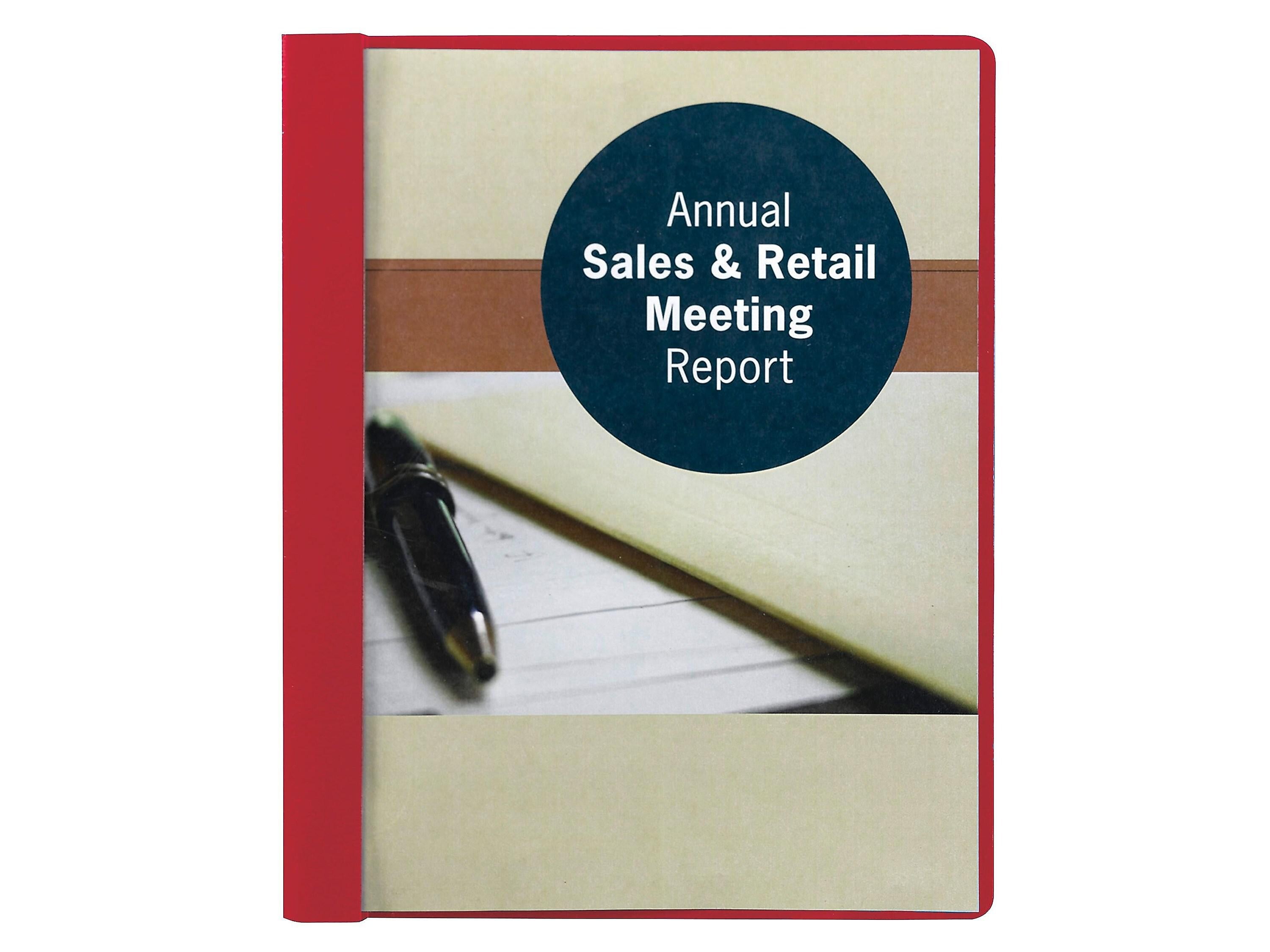 Smead Heavyweight Report Covers with Clear Front, 3-Prong, Letter Size, Red, 25/Box