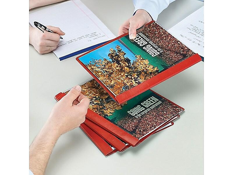 Smead Heavyweight Report Covers with Clear Front, 3-Prong, Letter Size, Red, 25/Box