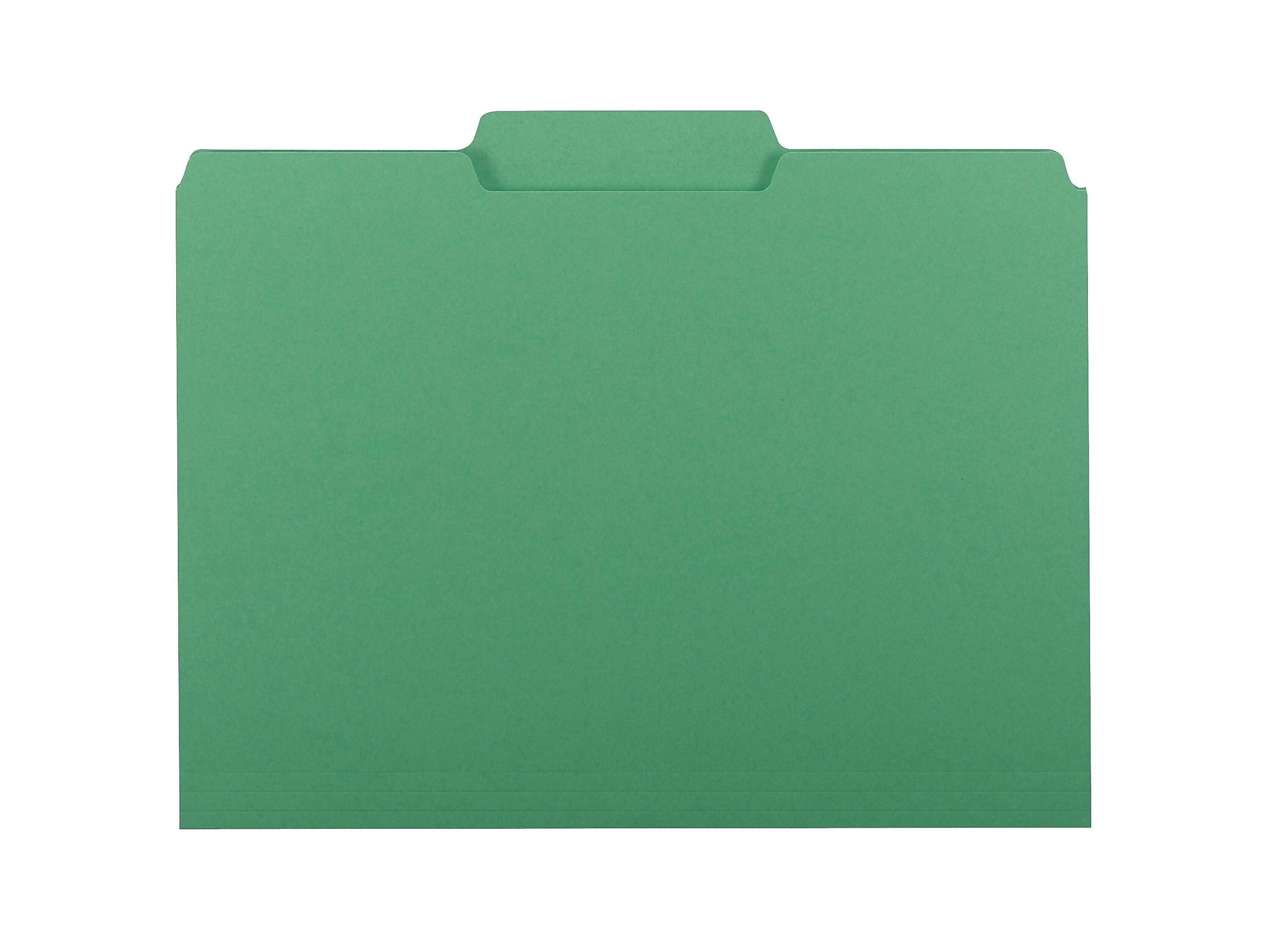 Smead Interior File Folder, 1/3-Cut Tab, Letter Size, Green, 100/Box