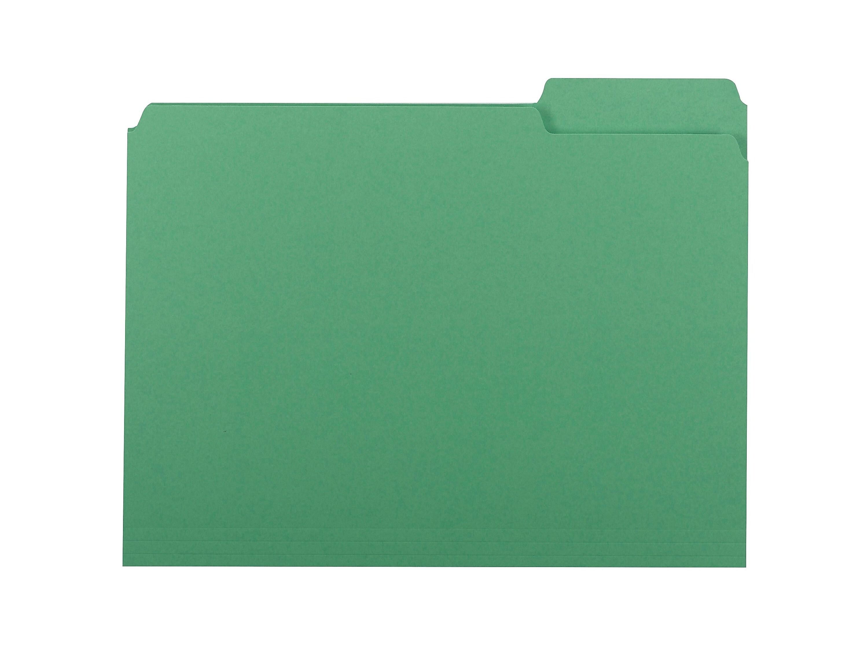 Smead Interior File Folder, 1/3-Cut Tab, Letter Size, Green, 100/Box