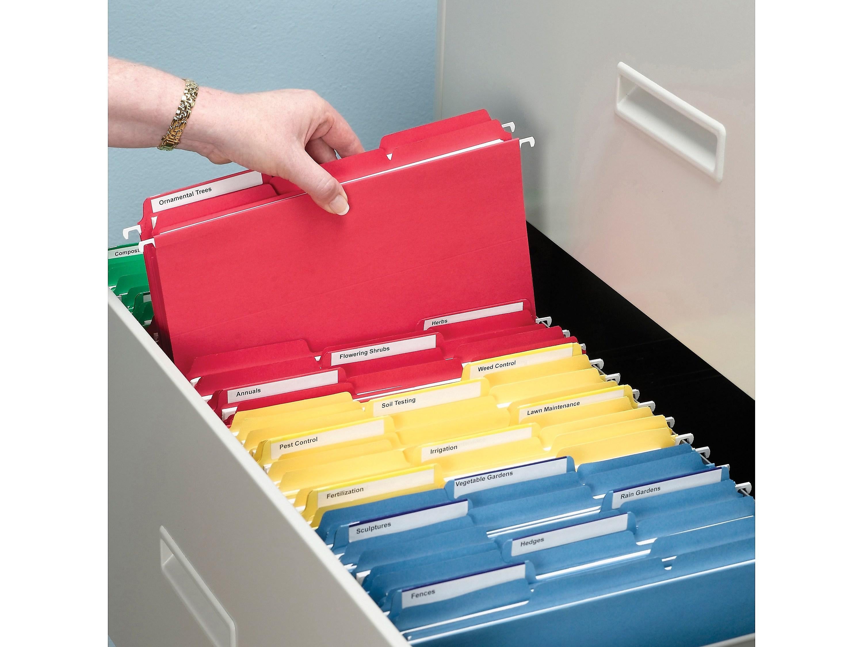 Smead Interior File Folder, 1/3-Cut Tab, Letter Size, Red, 100/Box