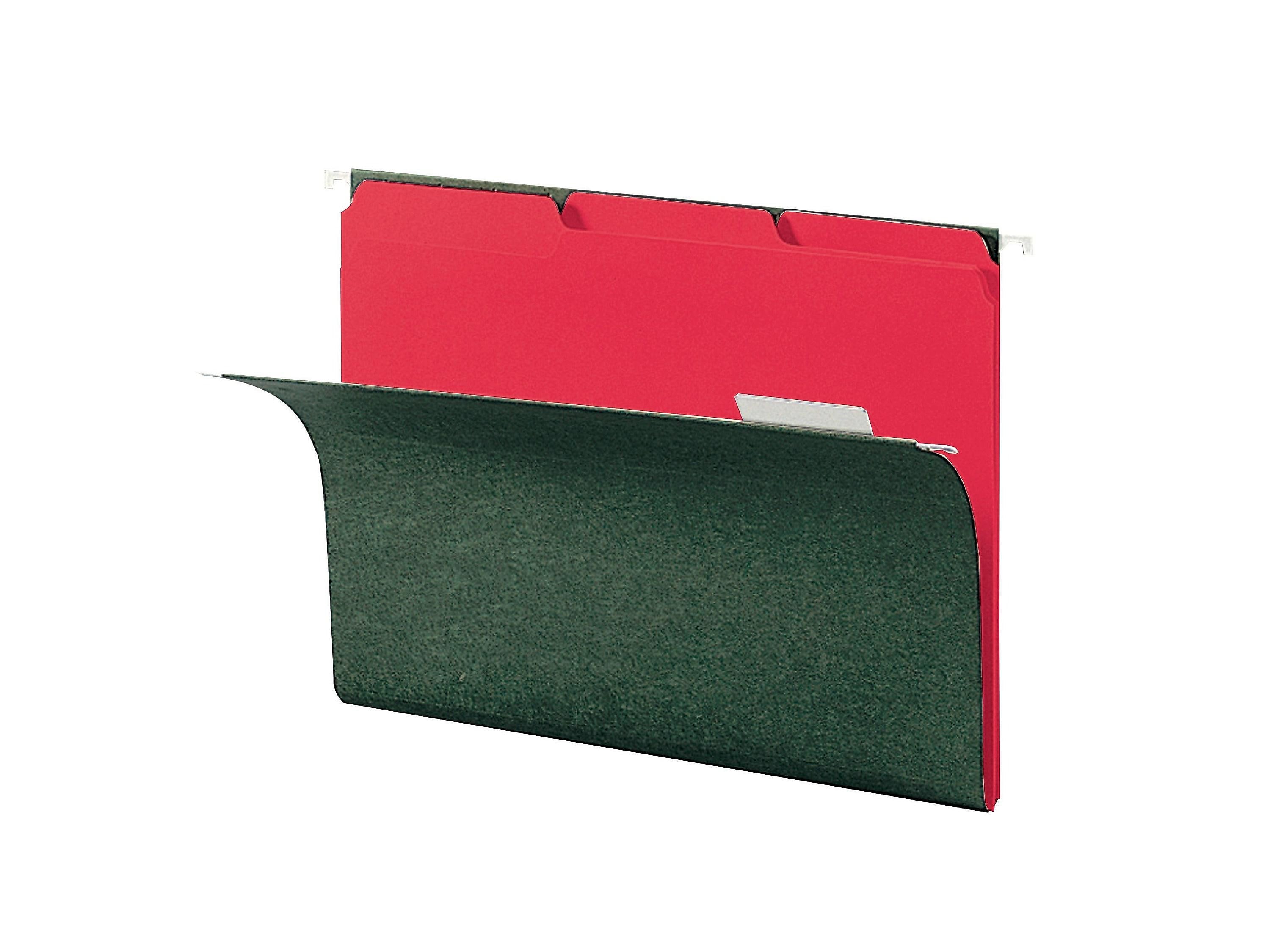 Smead Interior File Folder, 1/3-Cut Tab, Letter Size, Red, 100/Box