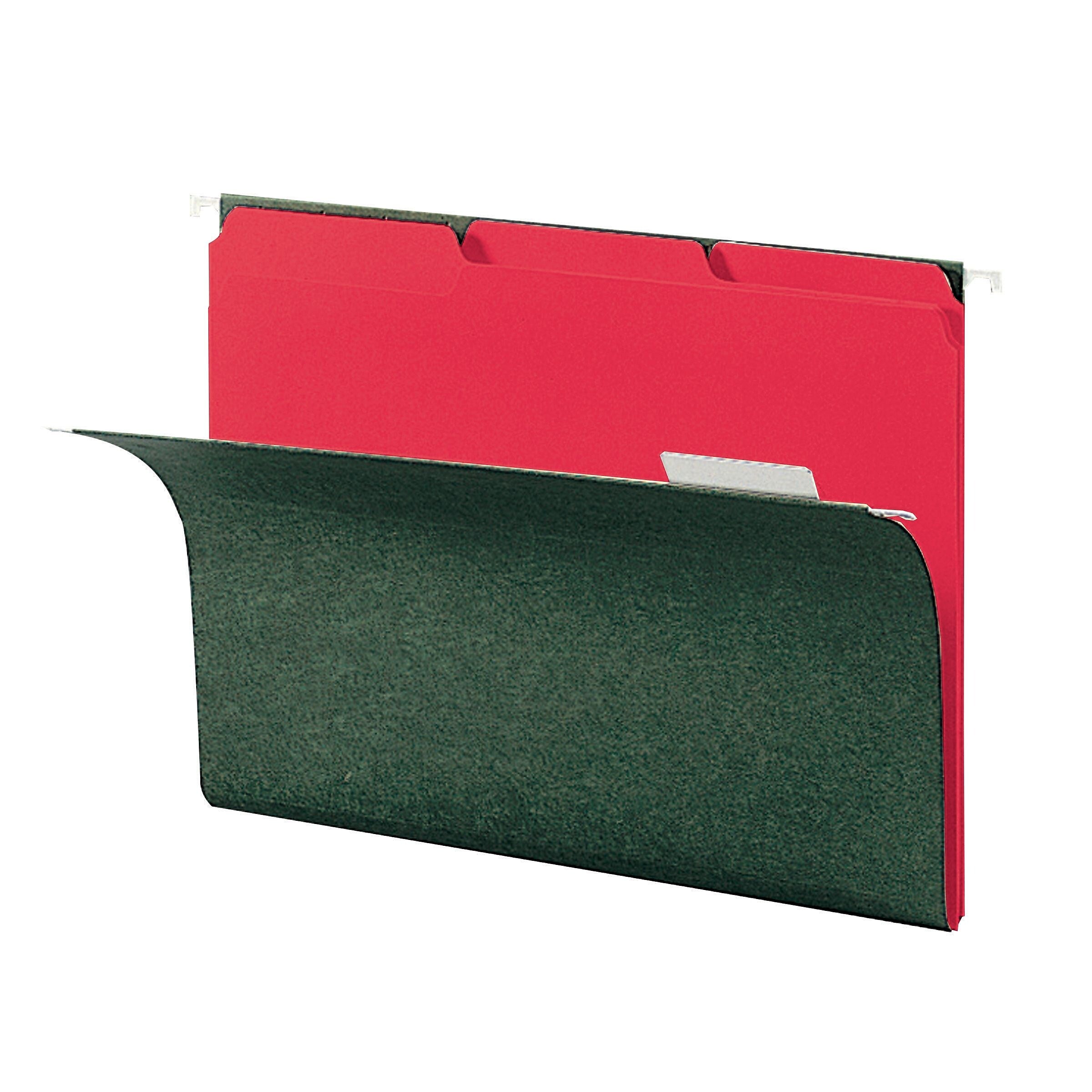 Smead Interior File Folder, 1/3-Cut Tab, Letter Size, Red, 100/Box