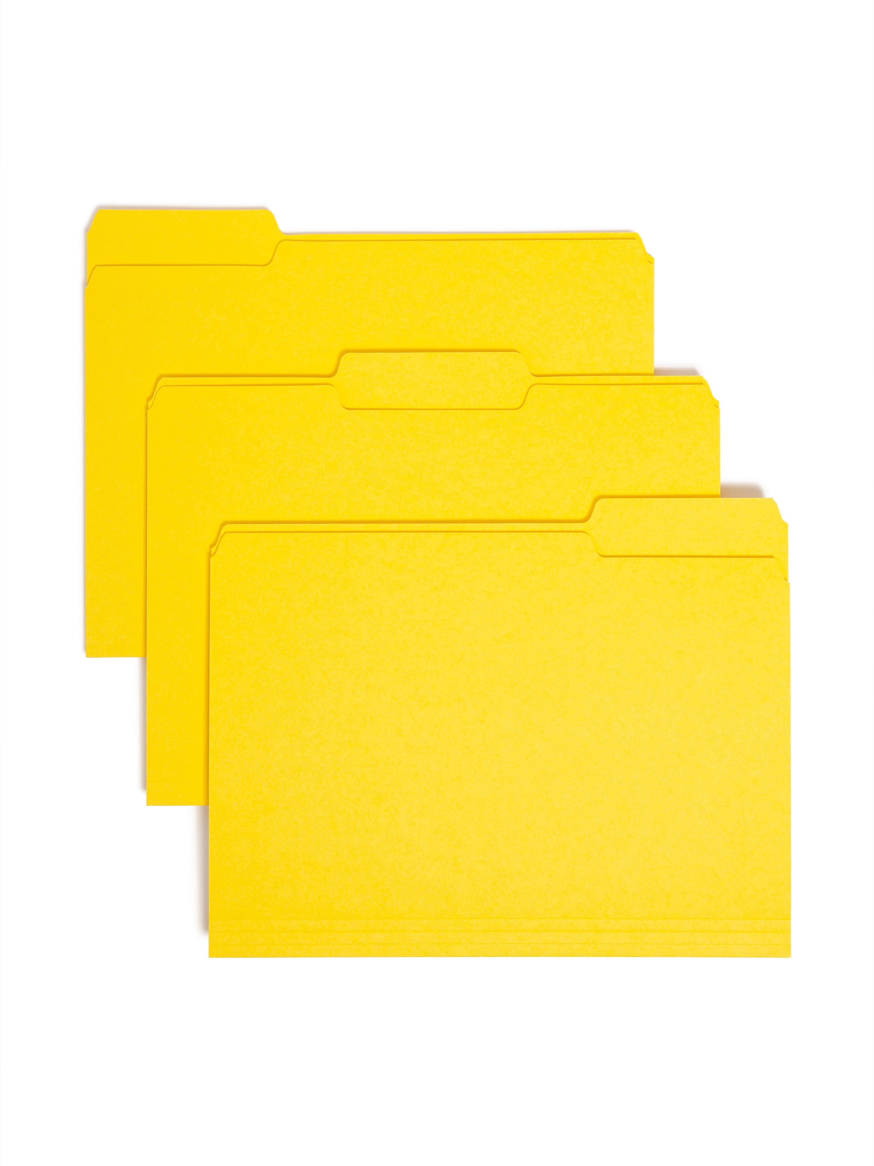 Smead Interior File Folder, 1/3-Cut Tab, Letter Size, Yellow, 100/Box