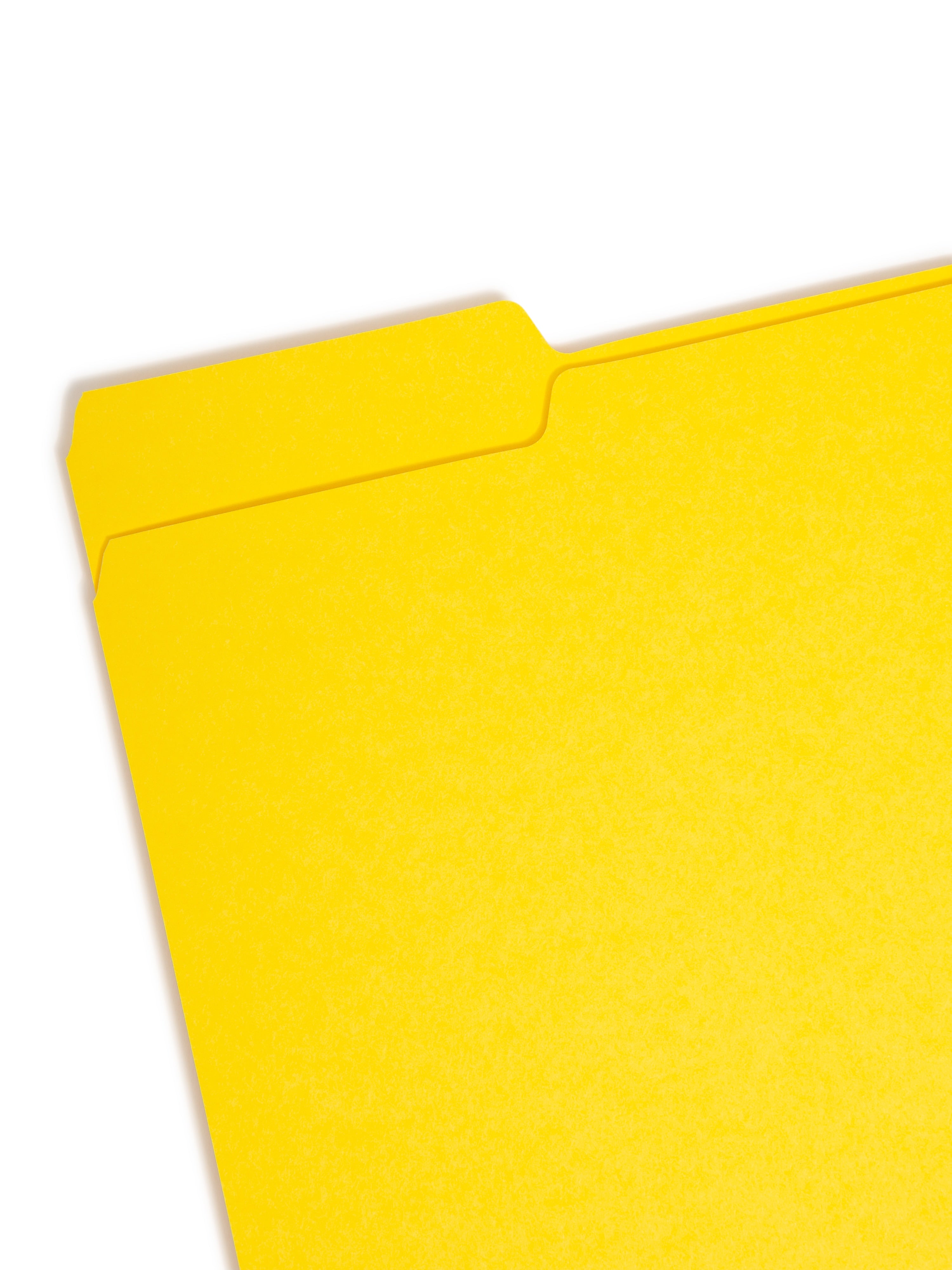 Smead Interior File Folder, 1/3-Cut Tab, Letter Size, Yellow, 100/Box