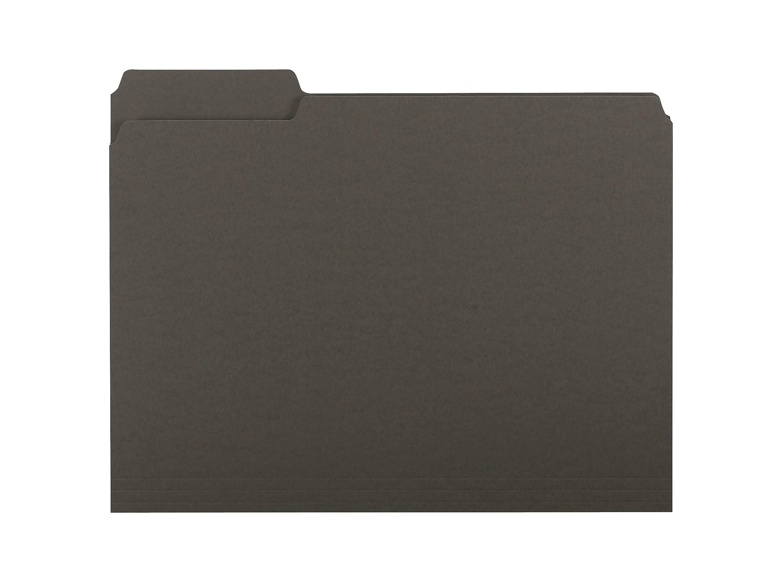Smead Interior File Folders, 1/3-Cut Tab, Letter Size, Black, 100/Box