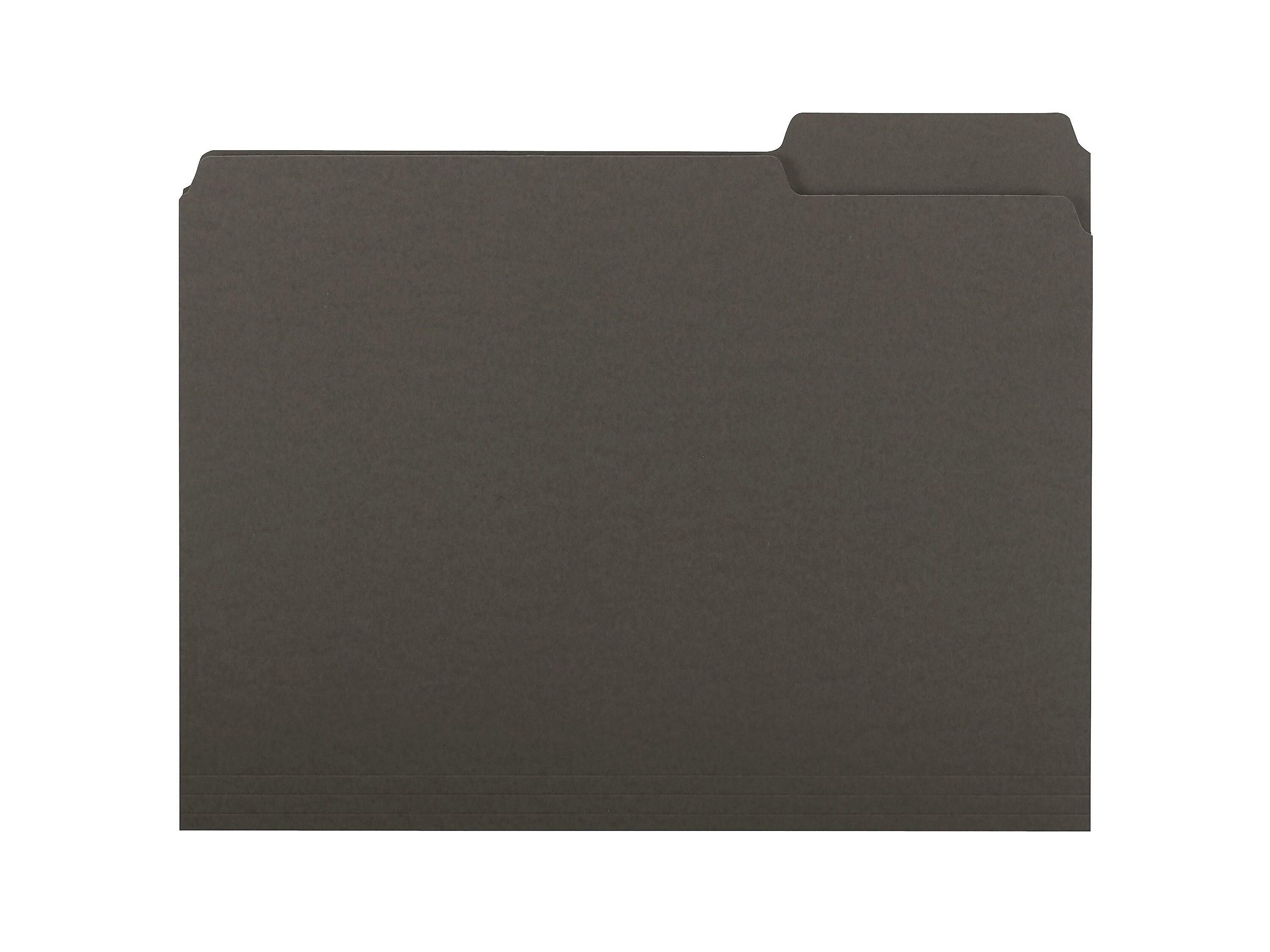 Smead Interior File Folders, 1/3-Cut Tab, Letter Size, Black, 100/Box