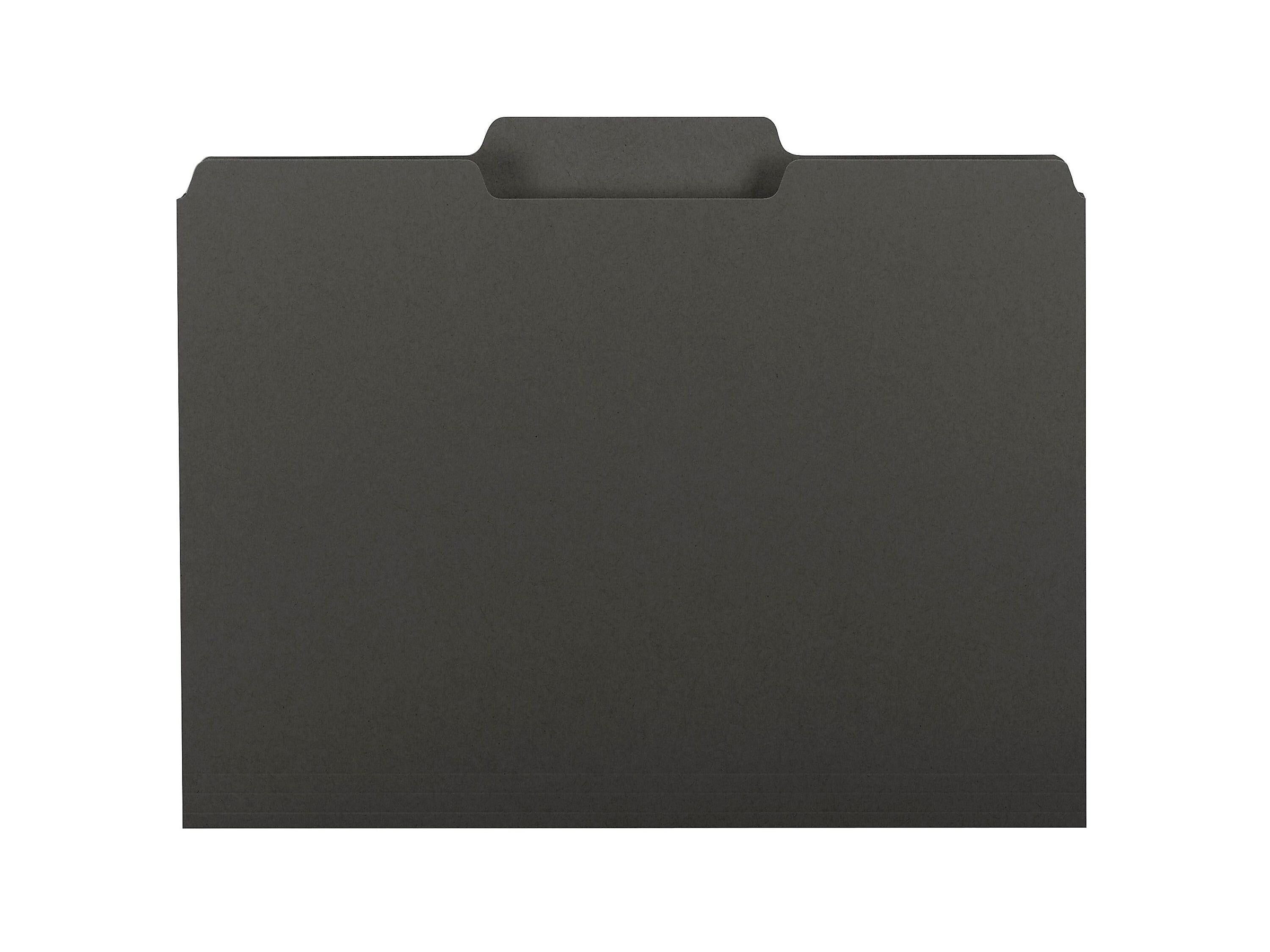 Smead Interior File Folders, 1/3-Cut Tab, Letter Size, Black, 100/Box