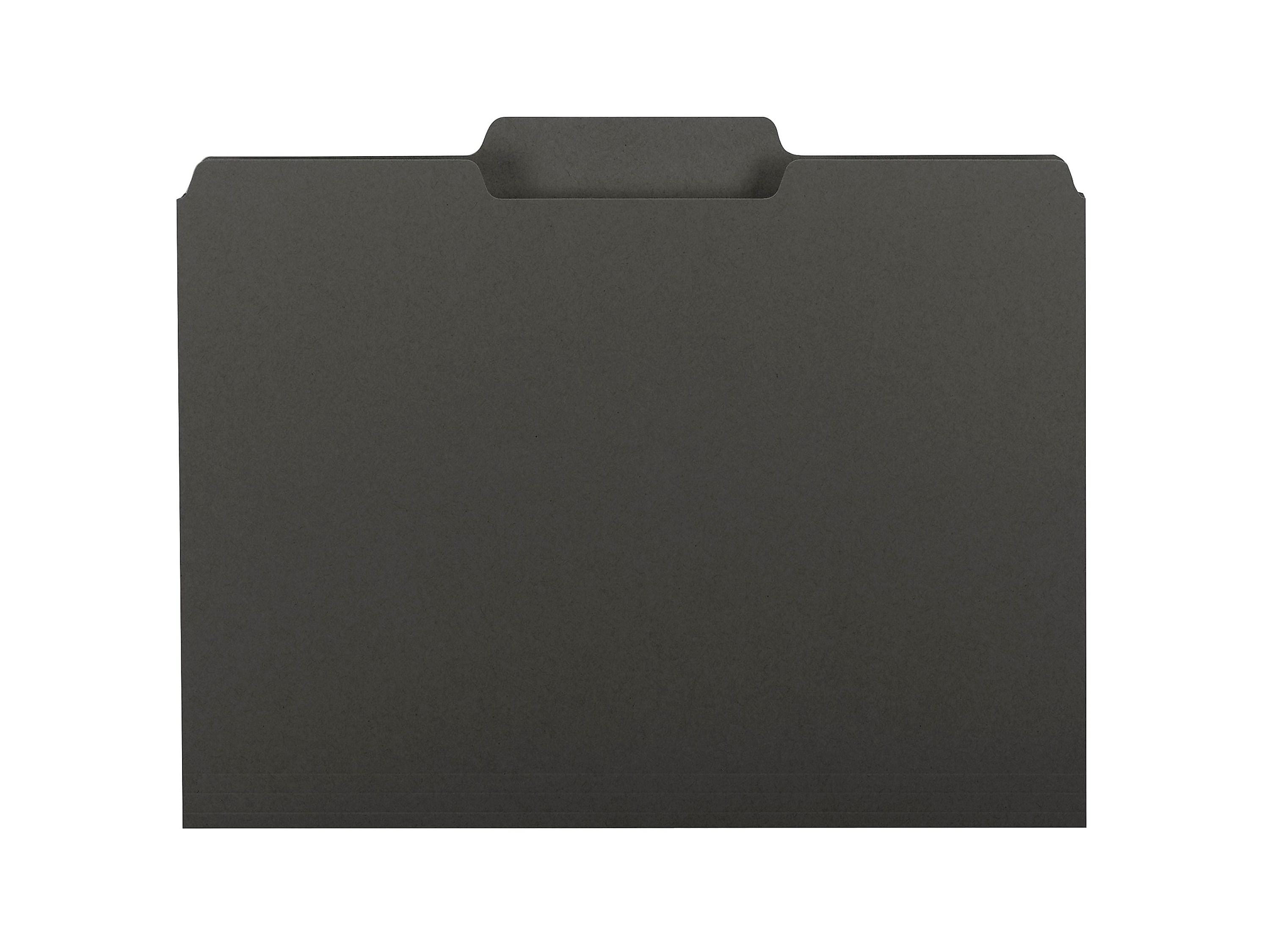 Smead Interior File Folders, 1/3-Cut Tab, Letter Size, Black, 100/Box