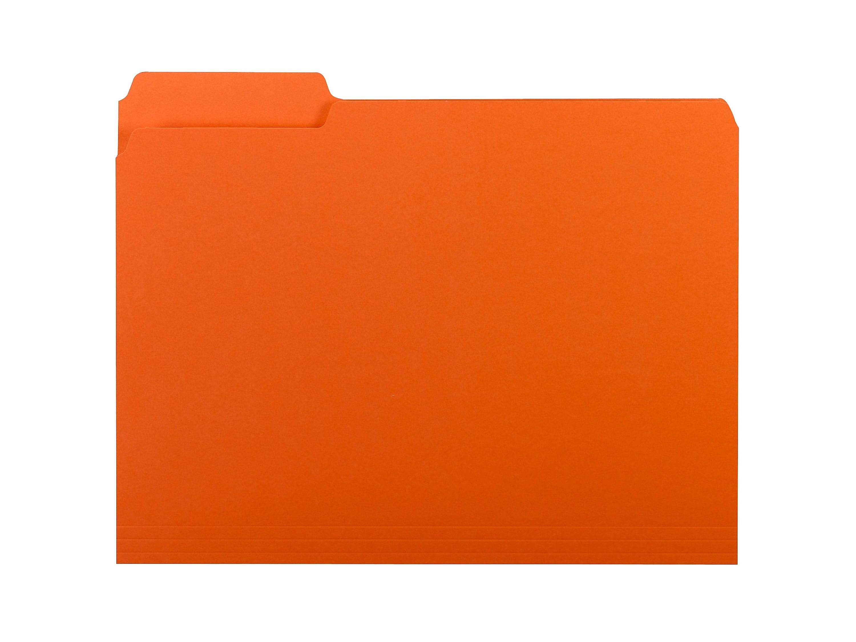 Smead Interior File Folders, 1/3-Cut Tab, Letter Size, Orange, 100/Box
