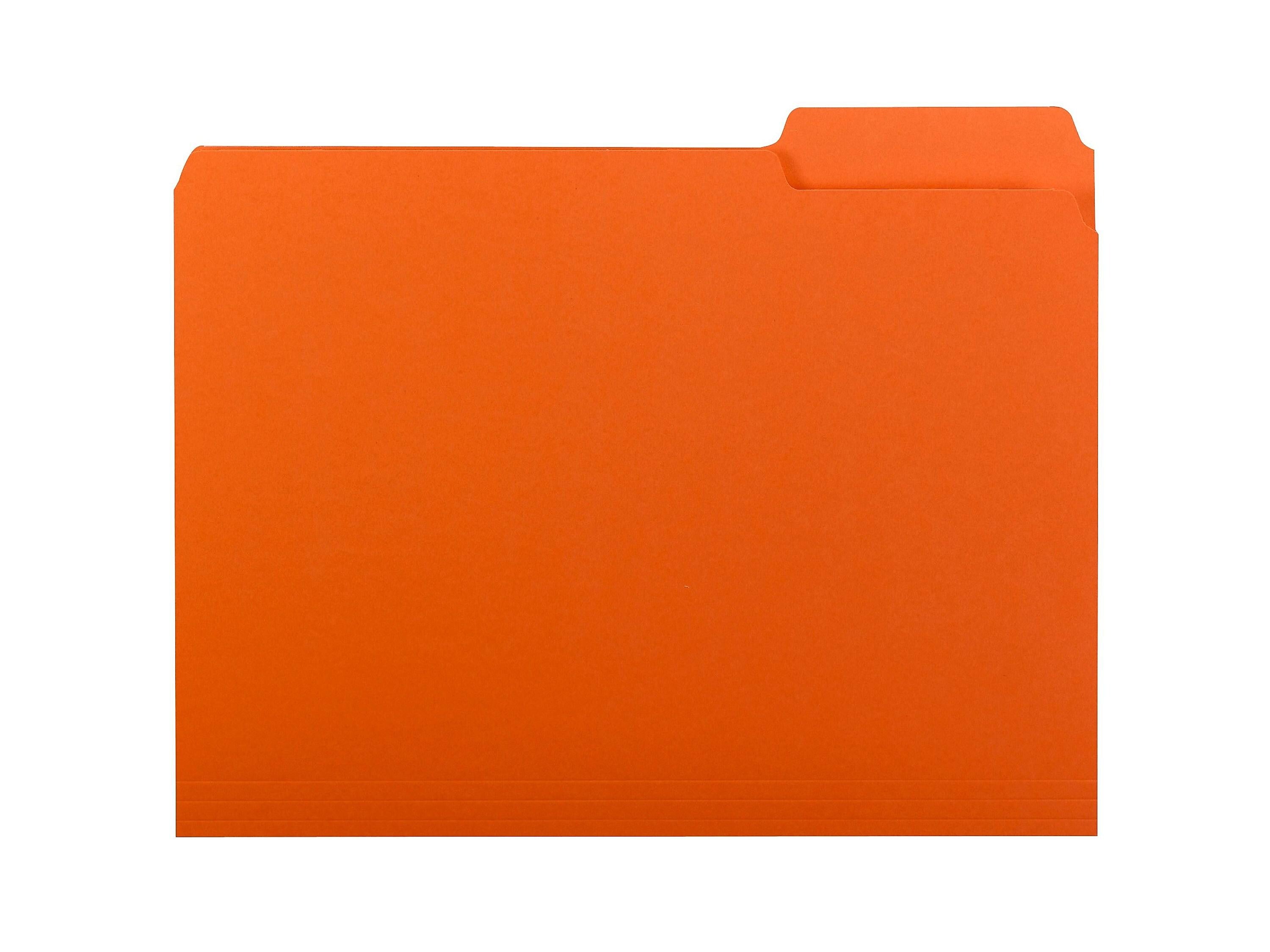 Smead Interior File Folders, 1/3-Cut Tab, Letter Size, Orange, 100/Box