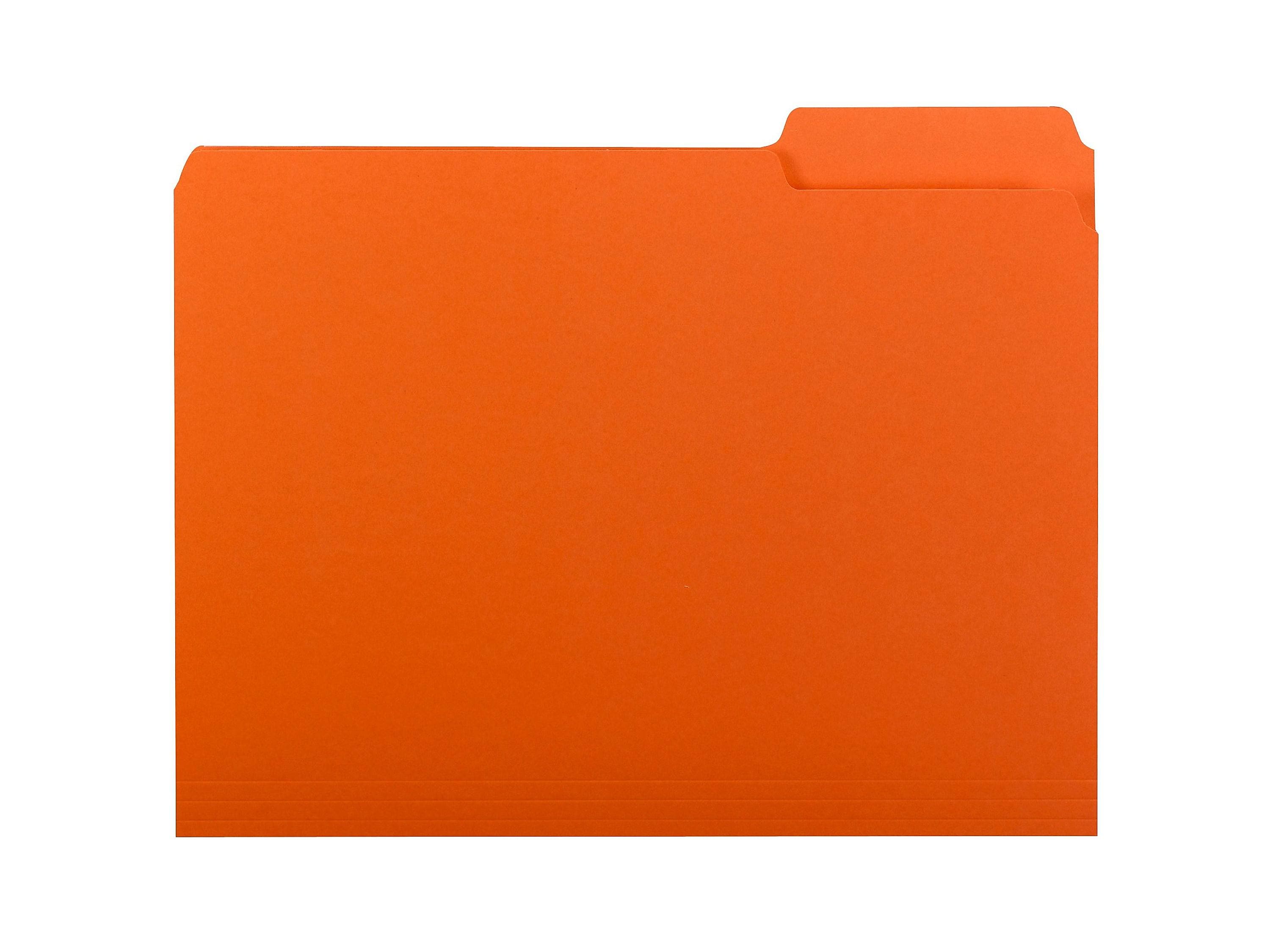 Smead Interior File Folders, 1/3-Cut Tab, Letter Size, Orange, 100/Box