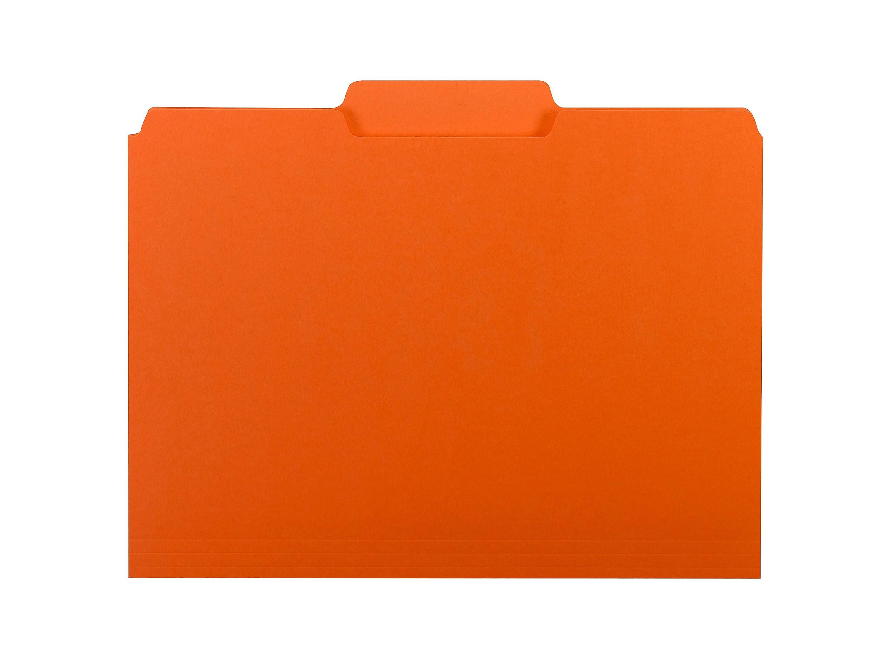 Smead Interior File Folders, 1/3-Cut Tab, Letter Size, Orange, 100/Box