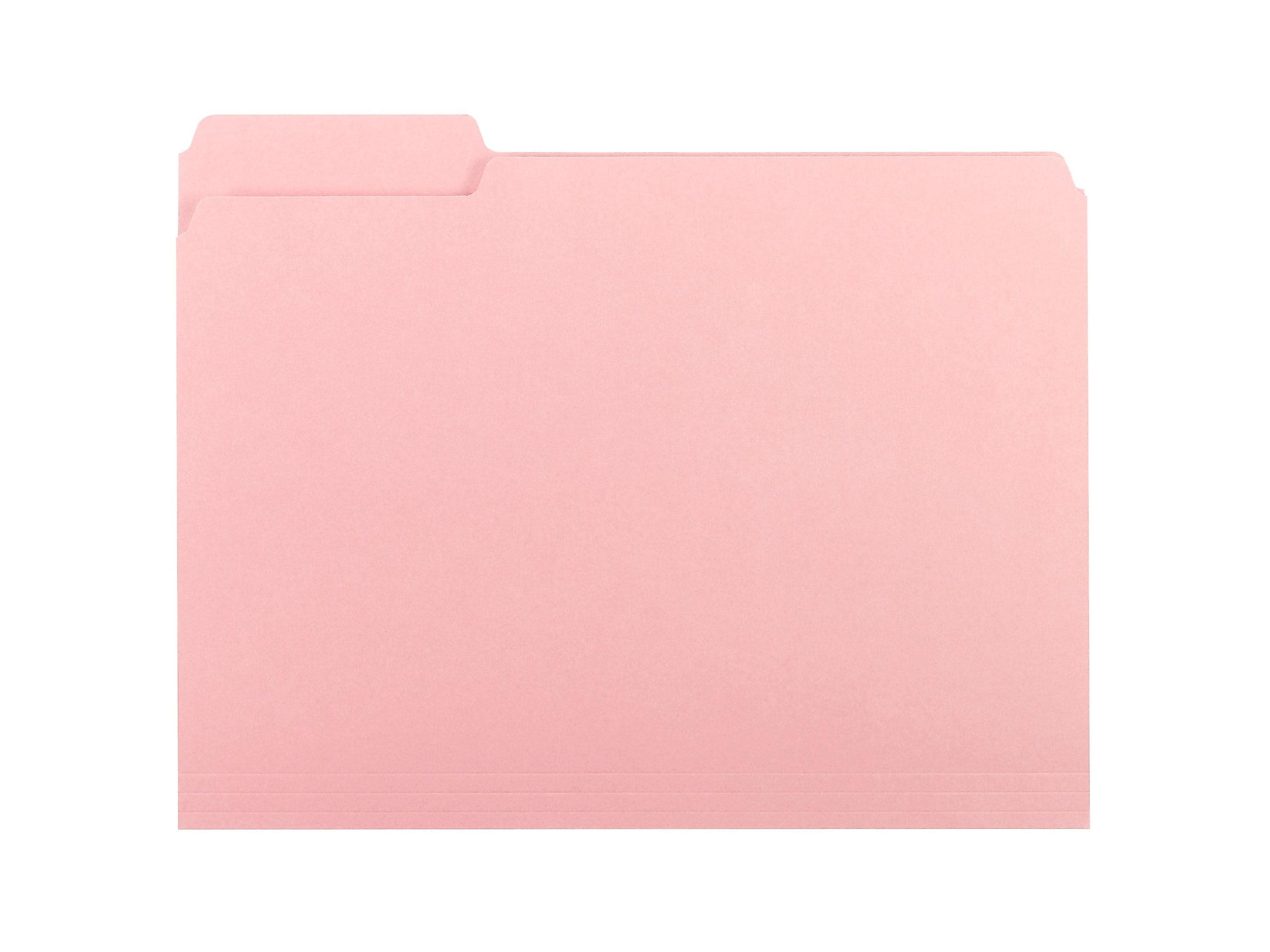 Smead Interior File Folders, 1/3- Cut Tab, Letter Size, Pink, 100/Box
