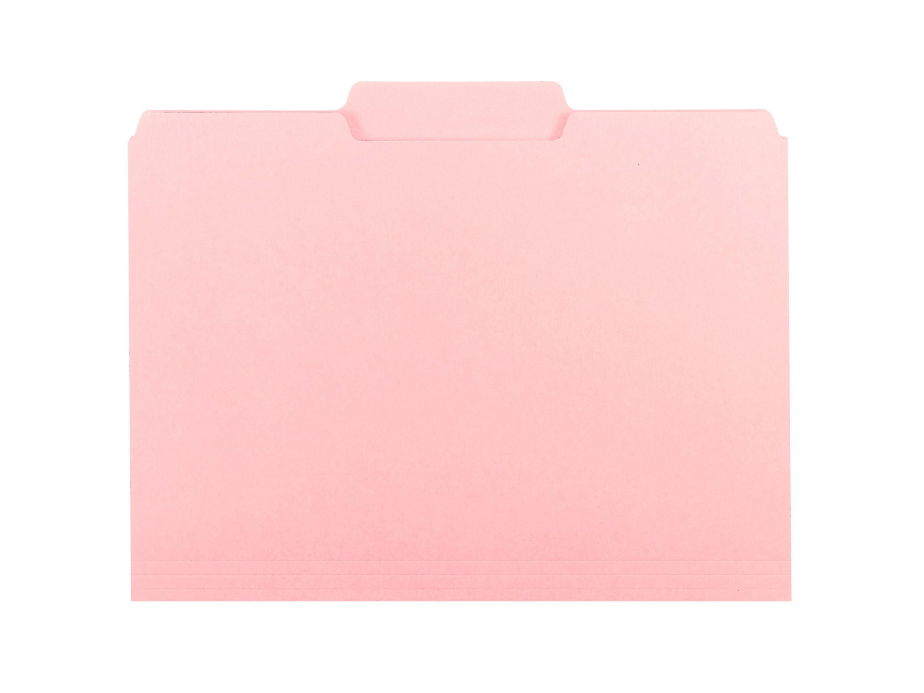 Smead Interior File Folders, 1/3- Cut Tab, Letter Size, Pink, 100/Box