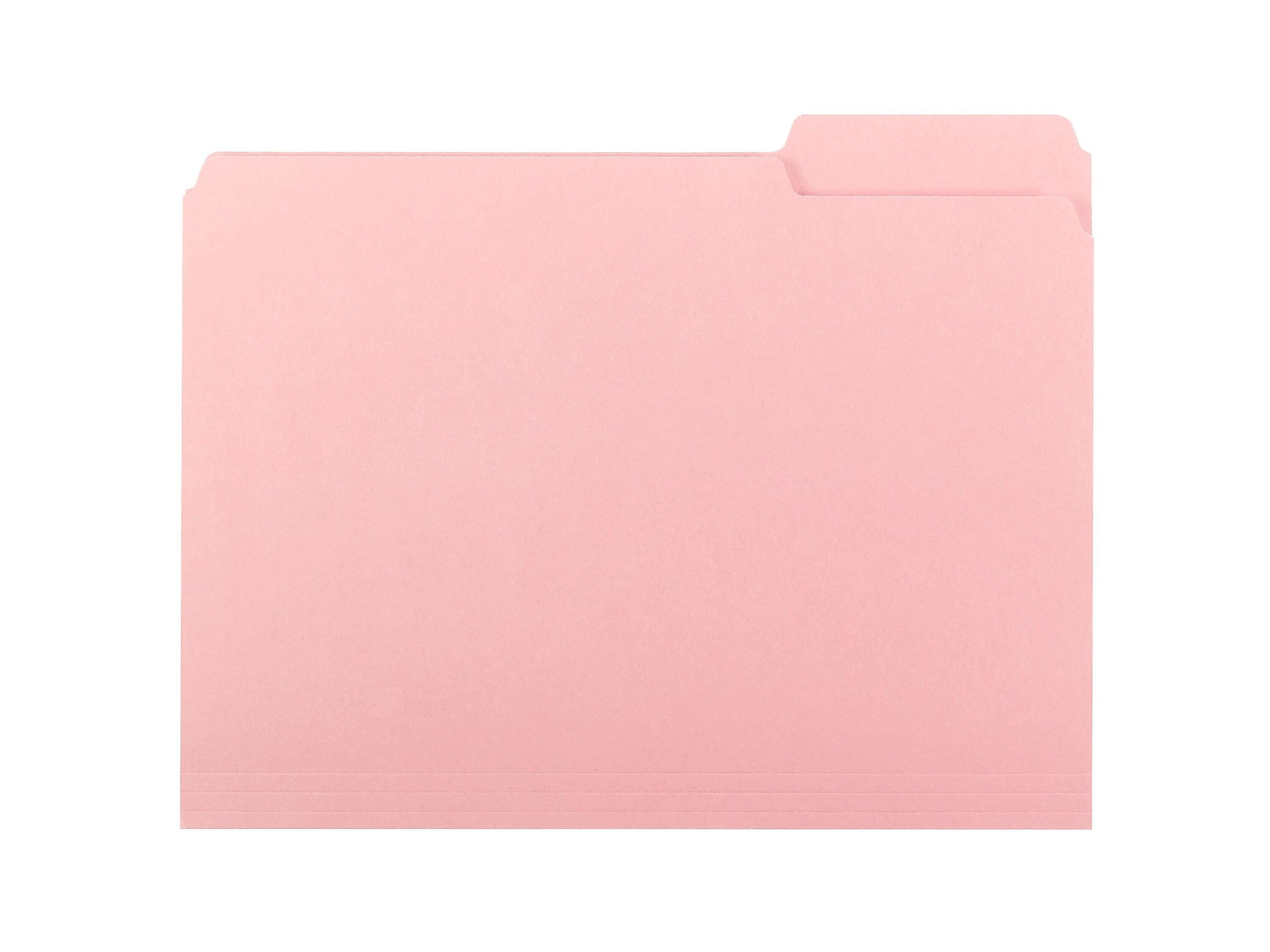 Smead Interior File Folders, 1/3- Cut Tab, Letter Size, Pink, 100/Box