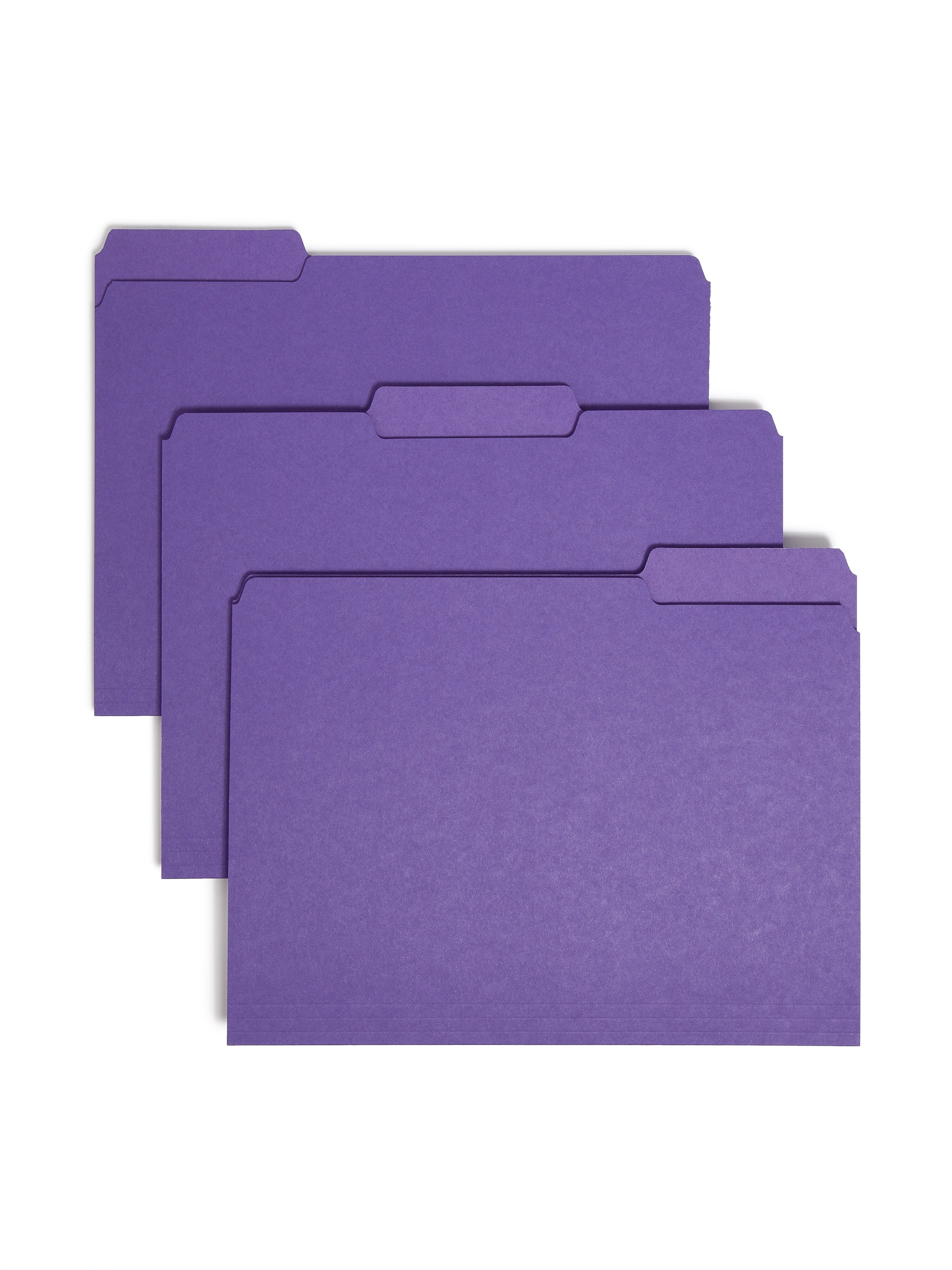 Smead Interior File Folders, 1/3-Cut Tab, Letter Size, Purple, 100/Box