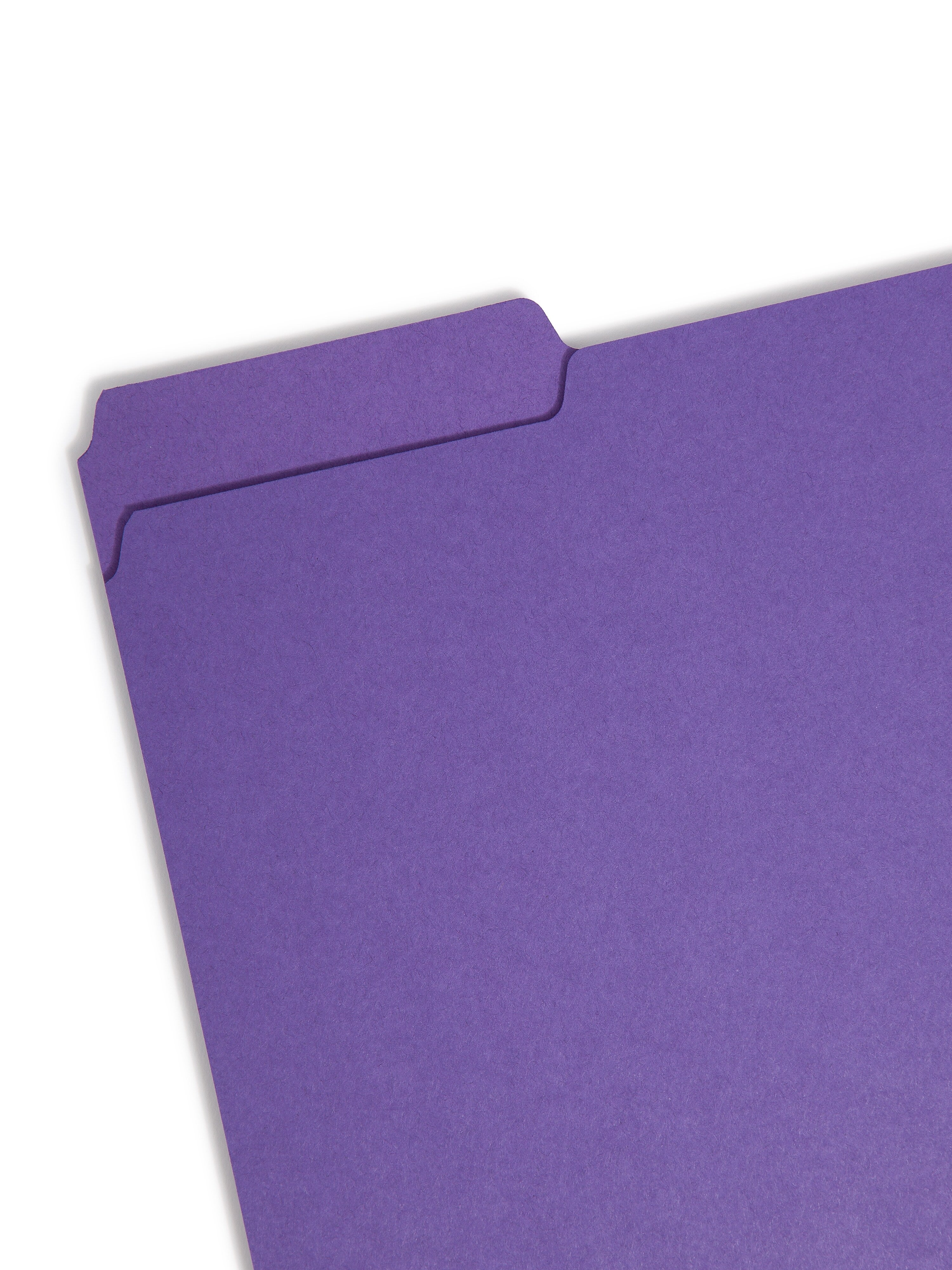 Smead Interior File Folders, 1/3-Cut Tab, Letter Size, Purple, 100/Box