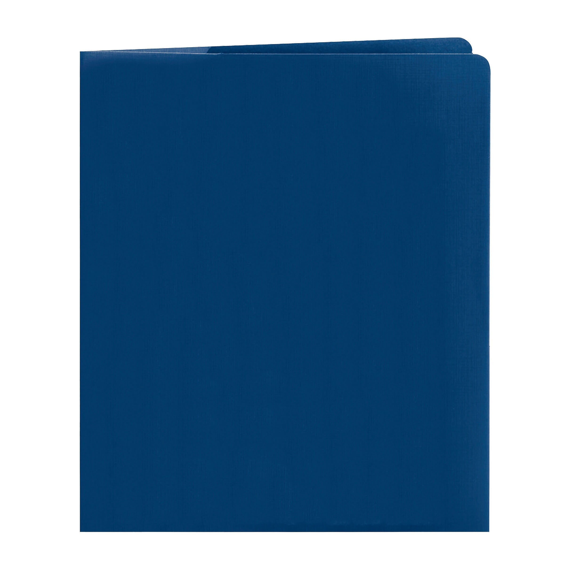 Smead Lockit 2-Pocket Presentation Folders, Dark Blue, 25/Box