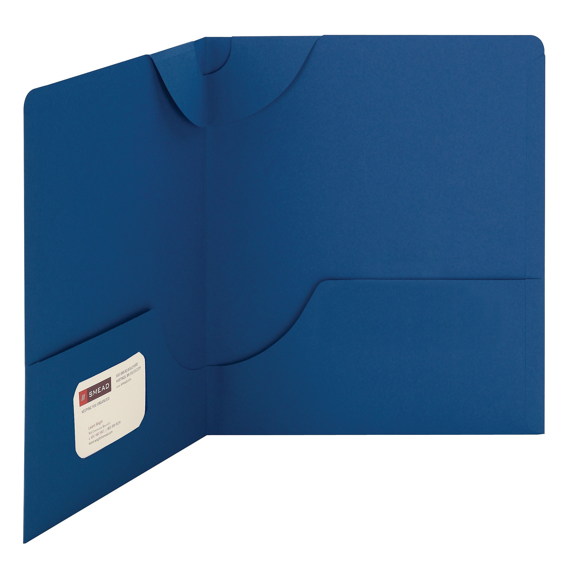 Smead Lockit 2-Pocket Presentation Folders, Dark Blue, 25/Box