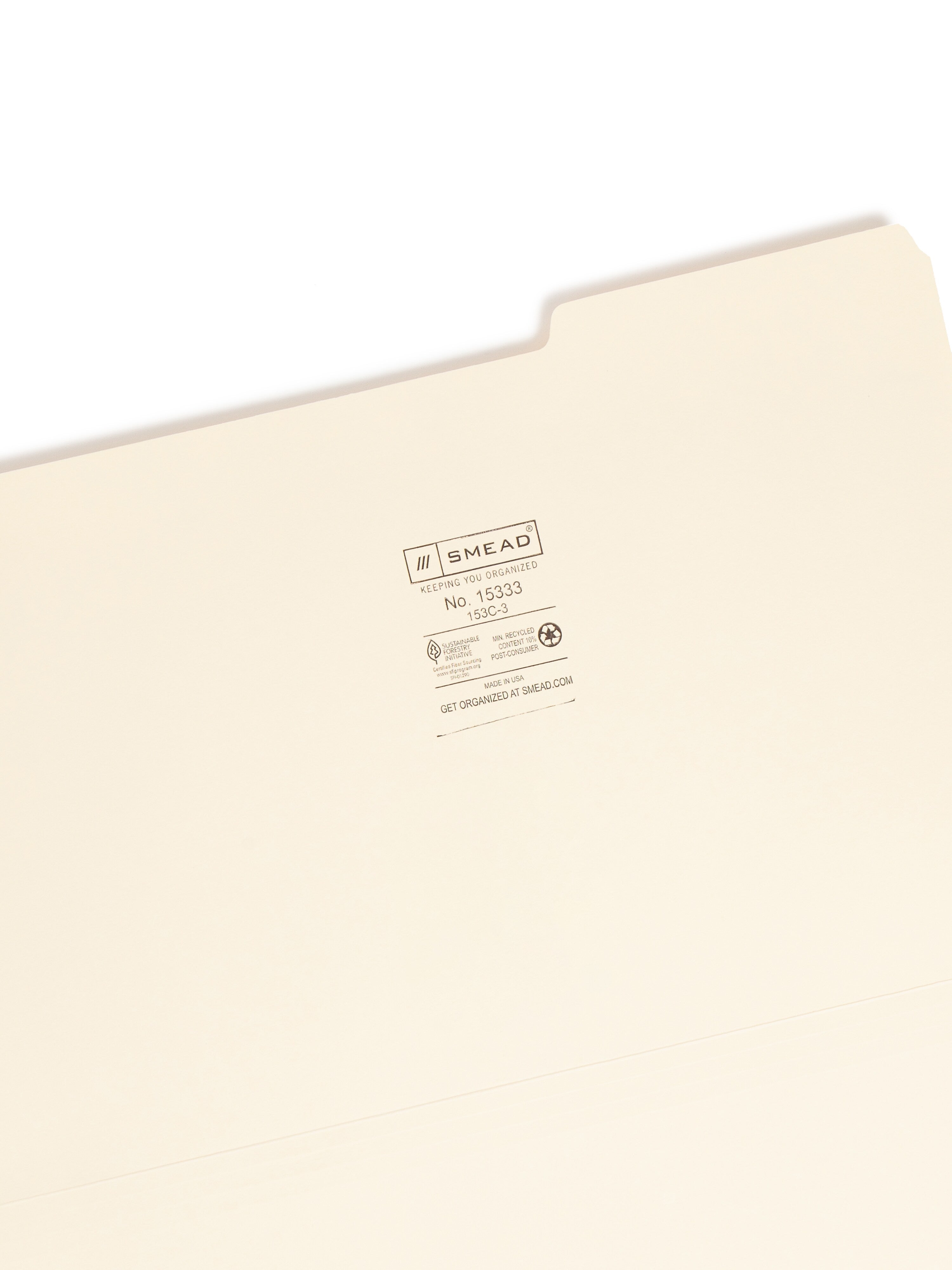 Smead Manila Folder, 1/3-Cut Tab Right Position, Legal Size, 100/Box