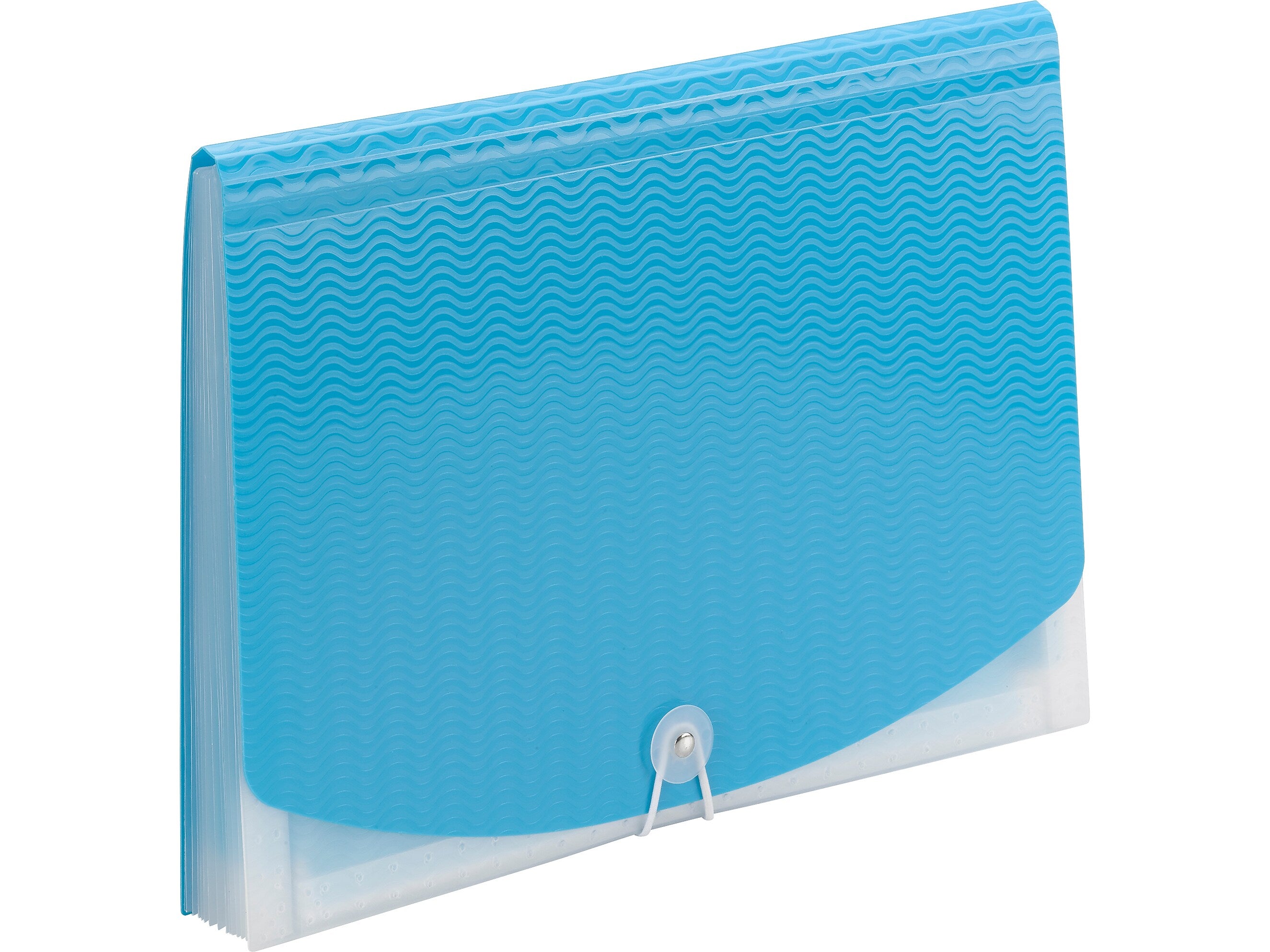 Smead Moisture Resistant Plastic Accordion File, 12-Pocket, Letter Size, Teal/Clear