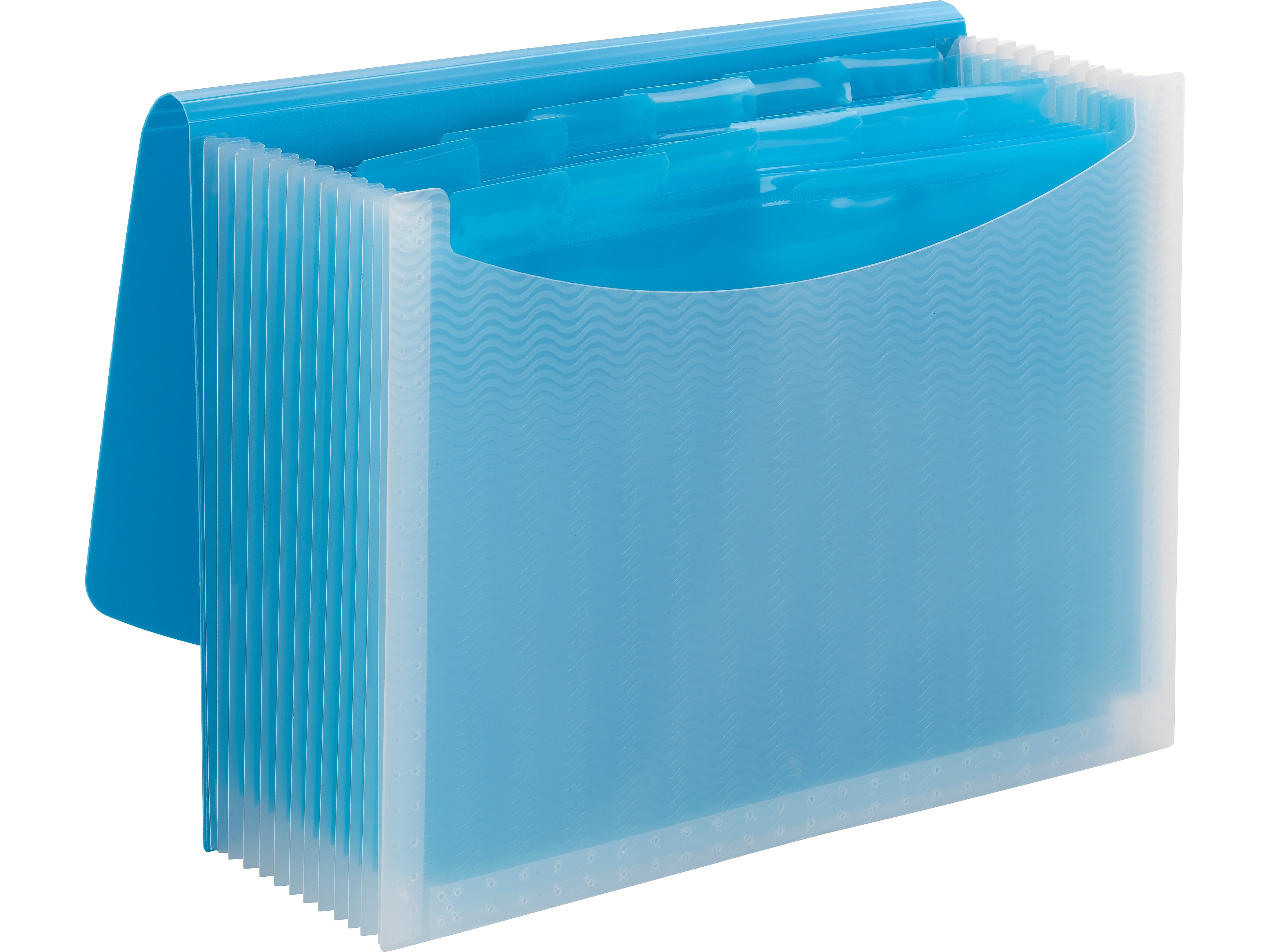 Smead Moisture Resistant Plastic Accordion File, 12-Pocket, Letter Size, Teal/Clear