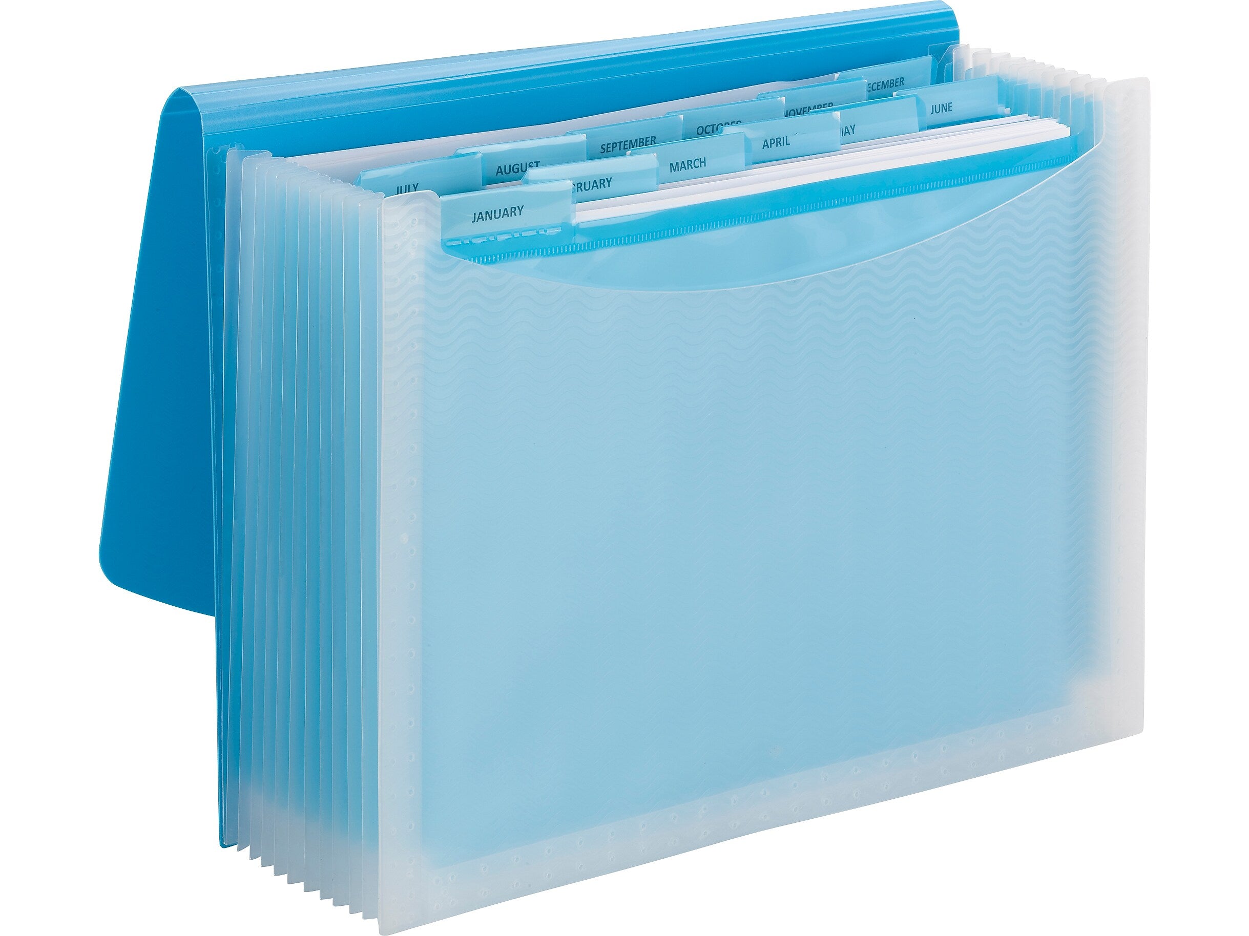 Smead Moisture Resistant Plastic Accordion File, 12-Pocket, Letter Size, Teal/Clear