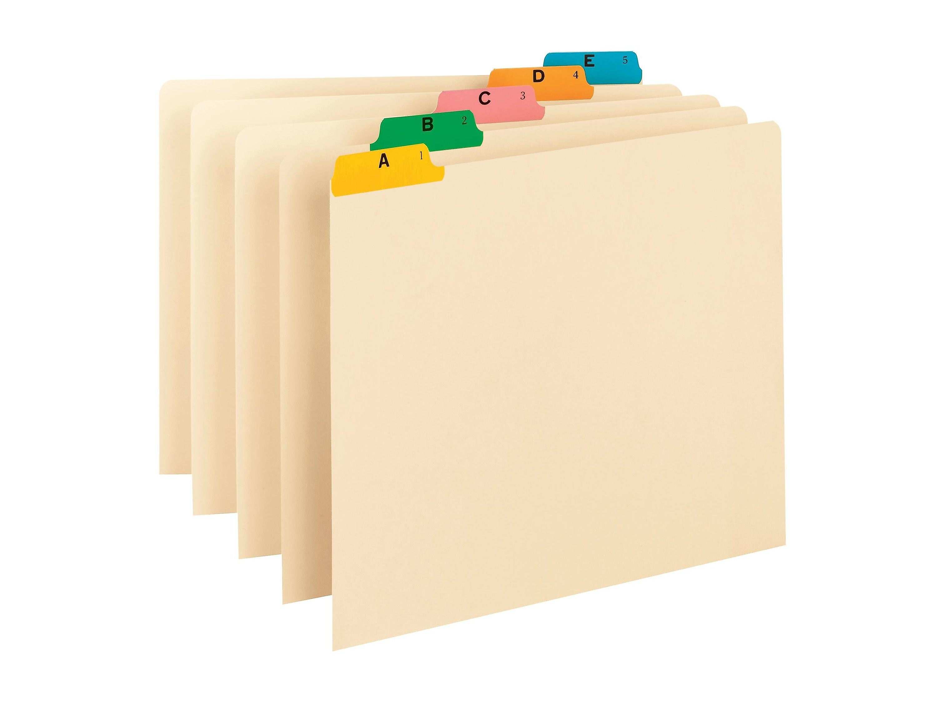 Smead Multicolored Poly Guides, 1/5-Cut Tab , Letter Size, Manila, 25/Set