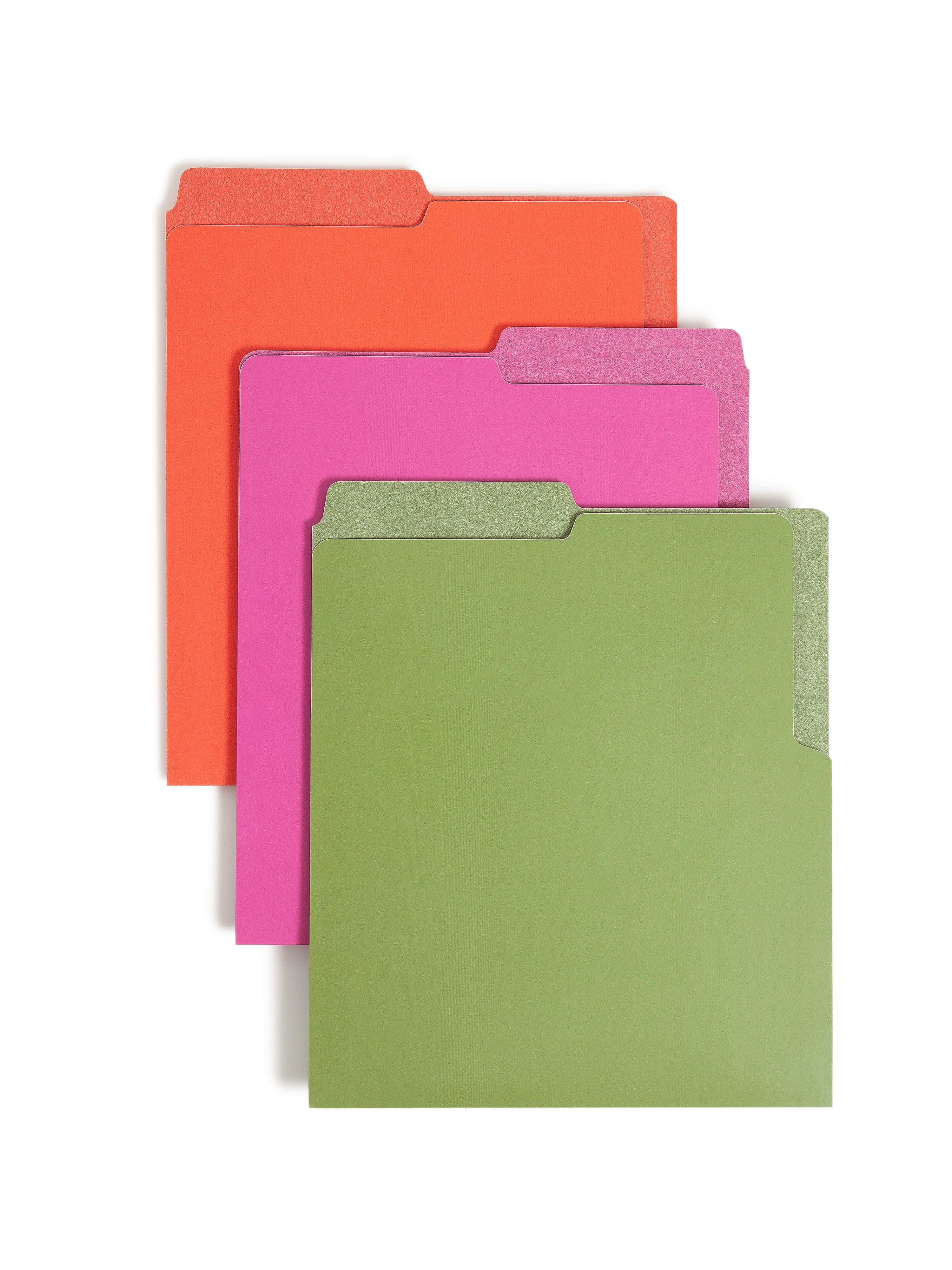 Smead Organized Up Heavy Duty Dual Tab Vertical Colored File Folders, Letter Size, Bright Tones, 6/Pack