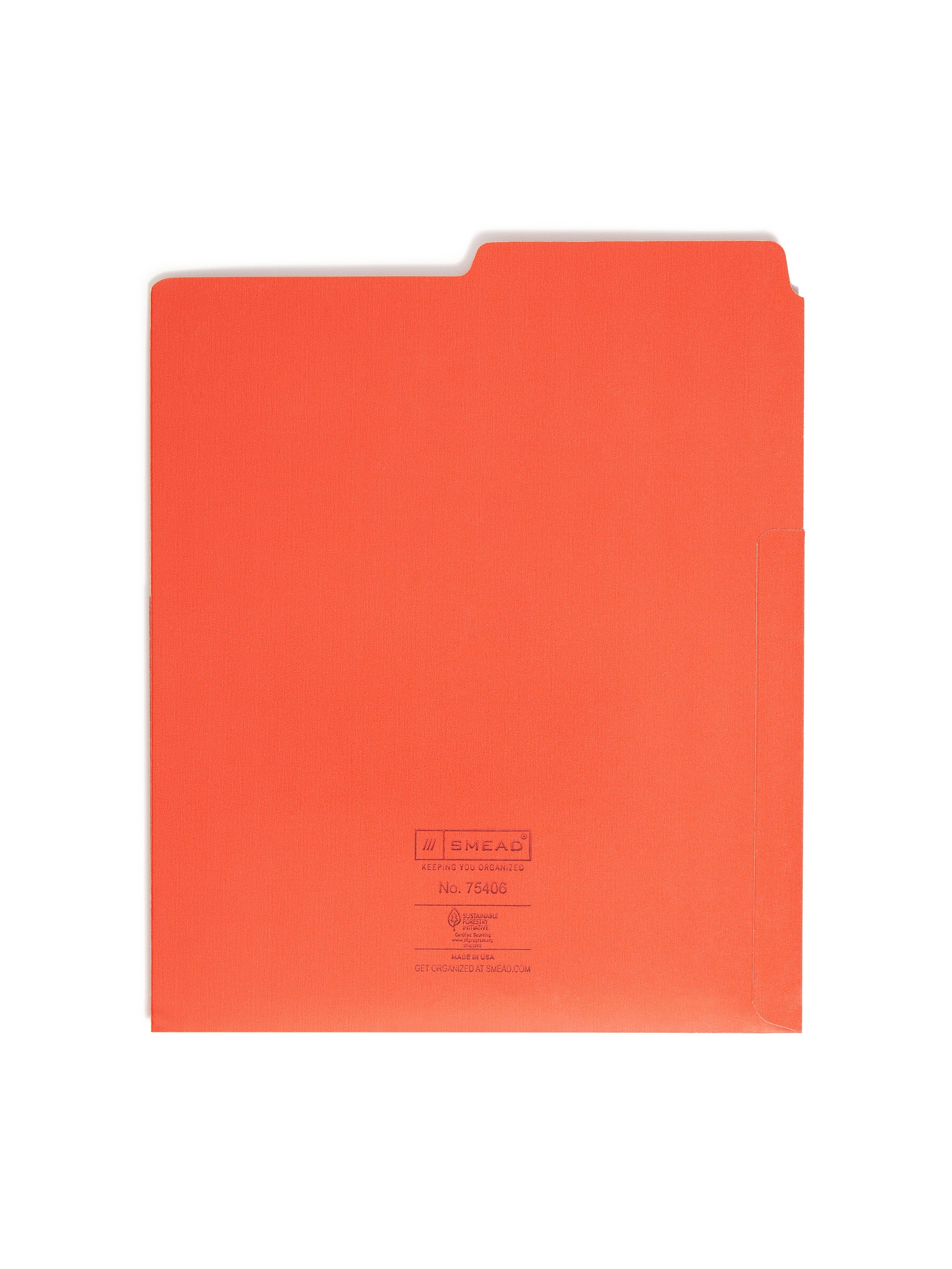 Smead Organized Up Heavy Duty Dual Tab Vertical Colored File Folders, Letter Size, Bright Tones, 6/Pack