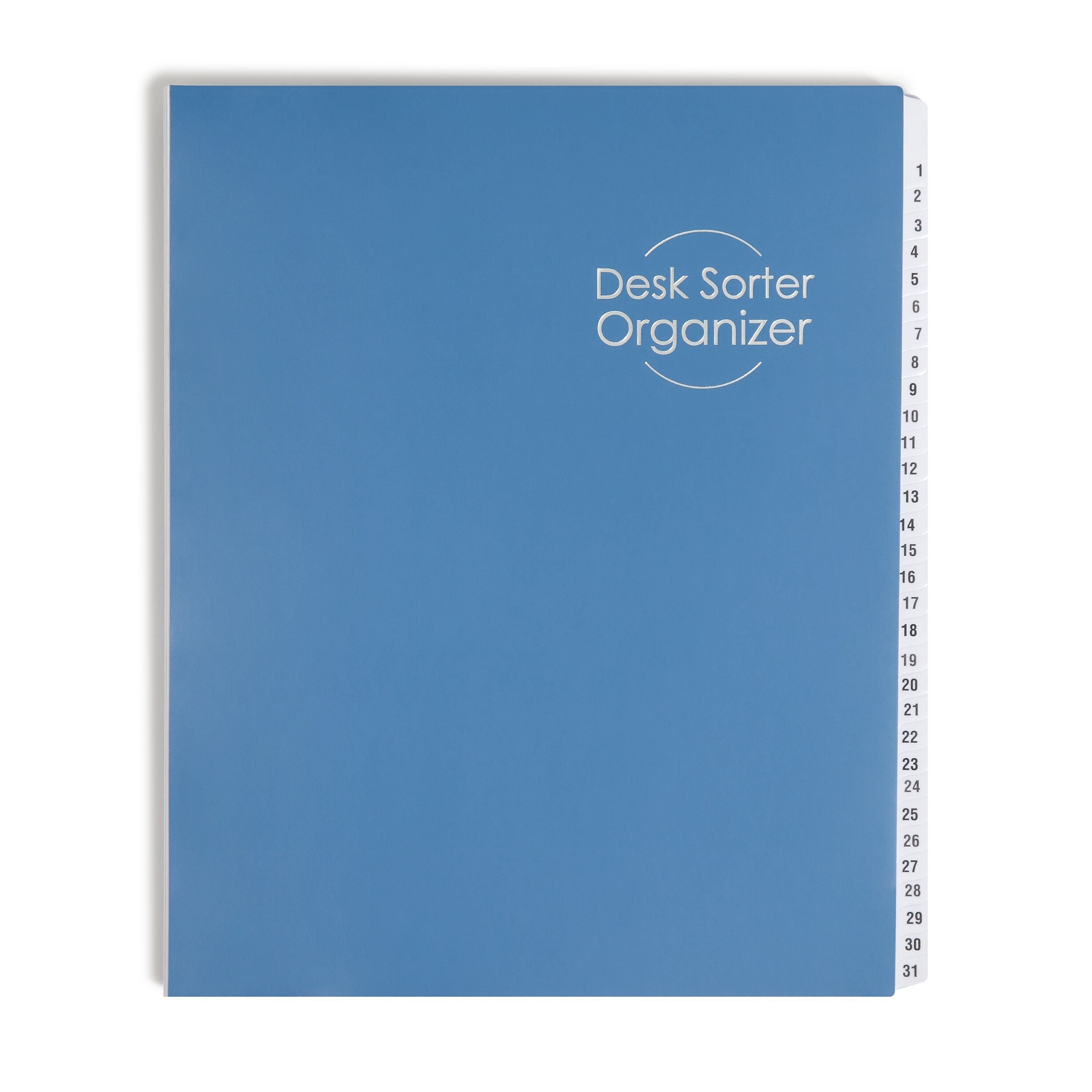 Smead Plastic Indexed Desk File, Numerical Index, Navy Blue