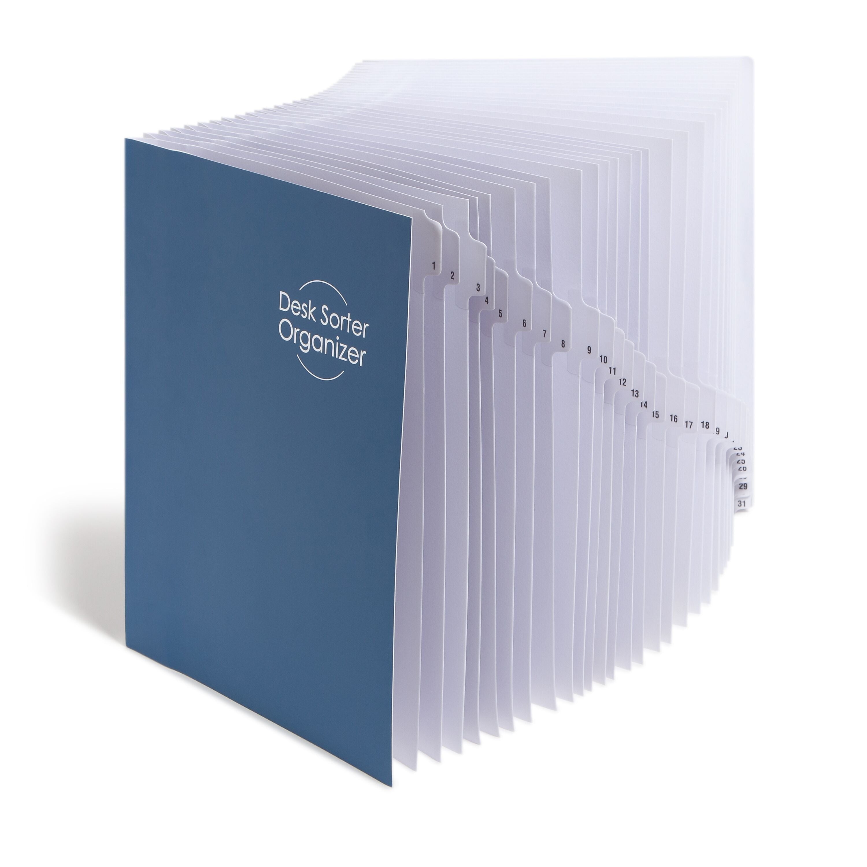 Smead Plastic Indexed Desk File, Numerical Index, Navy Blue