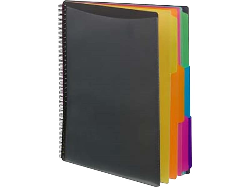 Smead Poly Project Letter Size Solid Cover Presentation Book, Gray/Bright Colors
