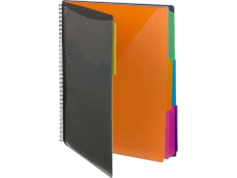 Smead Poly Project Letter Size Solid Cover Presentation Book, Gray/Bright Colors