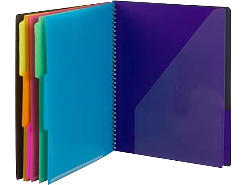 Smead Poly Project Letter Size Solid Cover Presentation Book, Gray/Bright Colors
