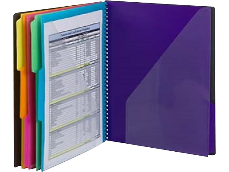 Smead Poly Project Letter Size Solid Cover Presentation Book, Gray/Bright Colors