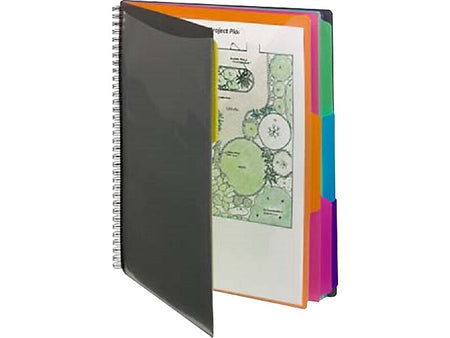 Smead Poly Project Letter Size Solid Cover Presentation Book, Gray/Bright Colors