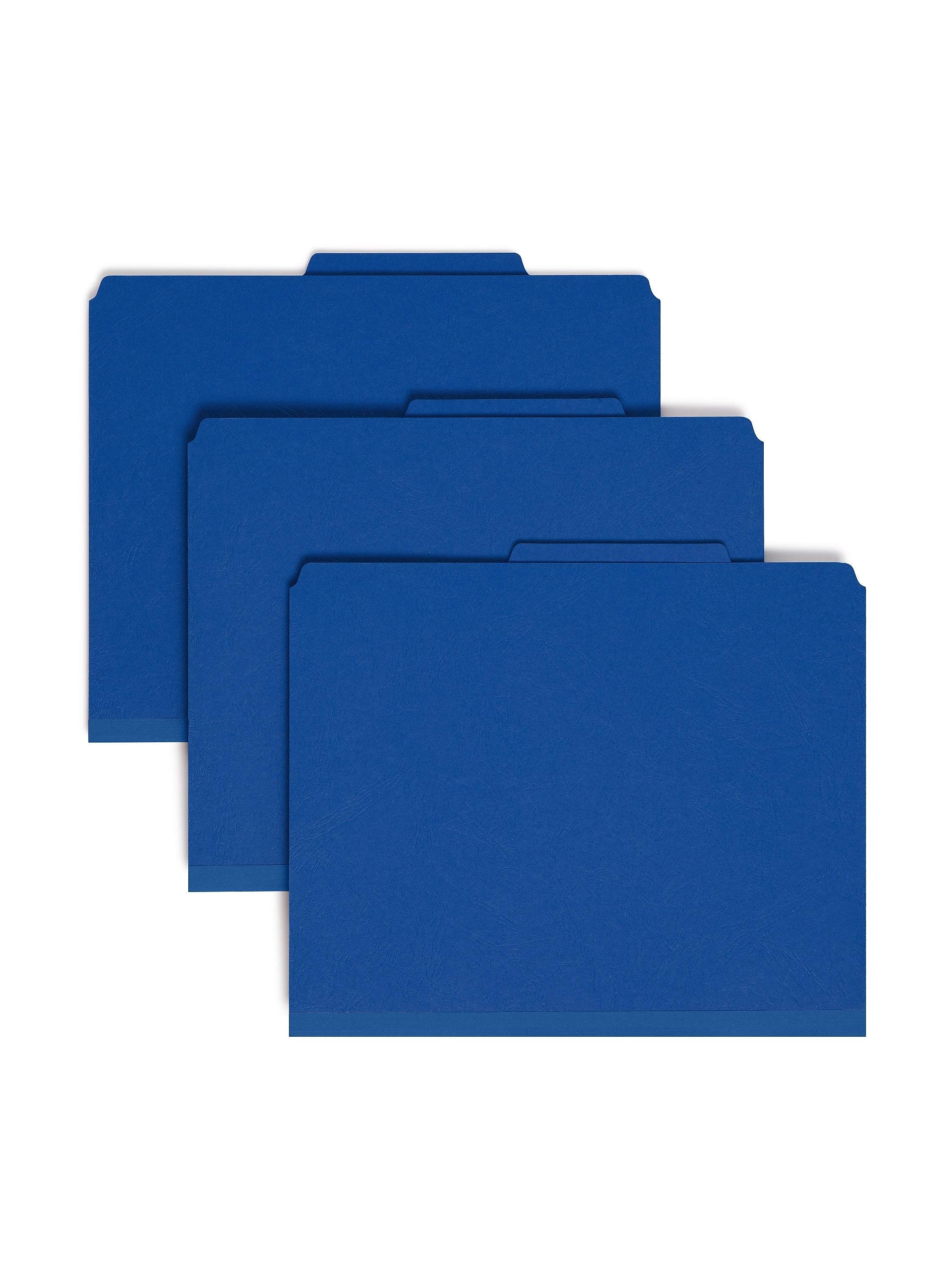 Smead Premium Pressboard Classification Folder with SafeSHIELD® Fasteners, Letter Size, Dark Blue, 10/BX