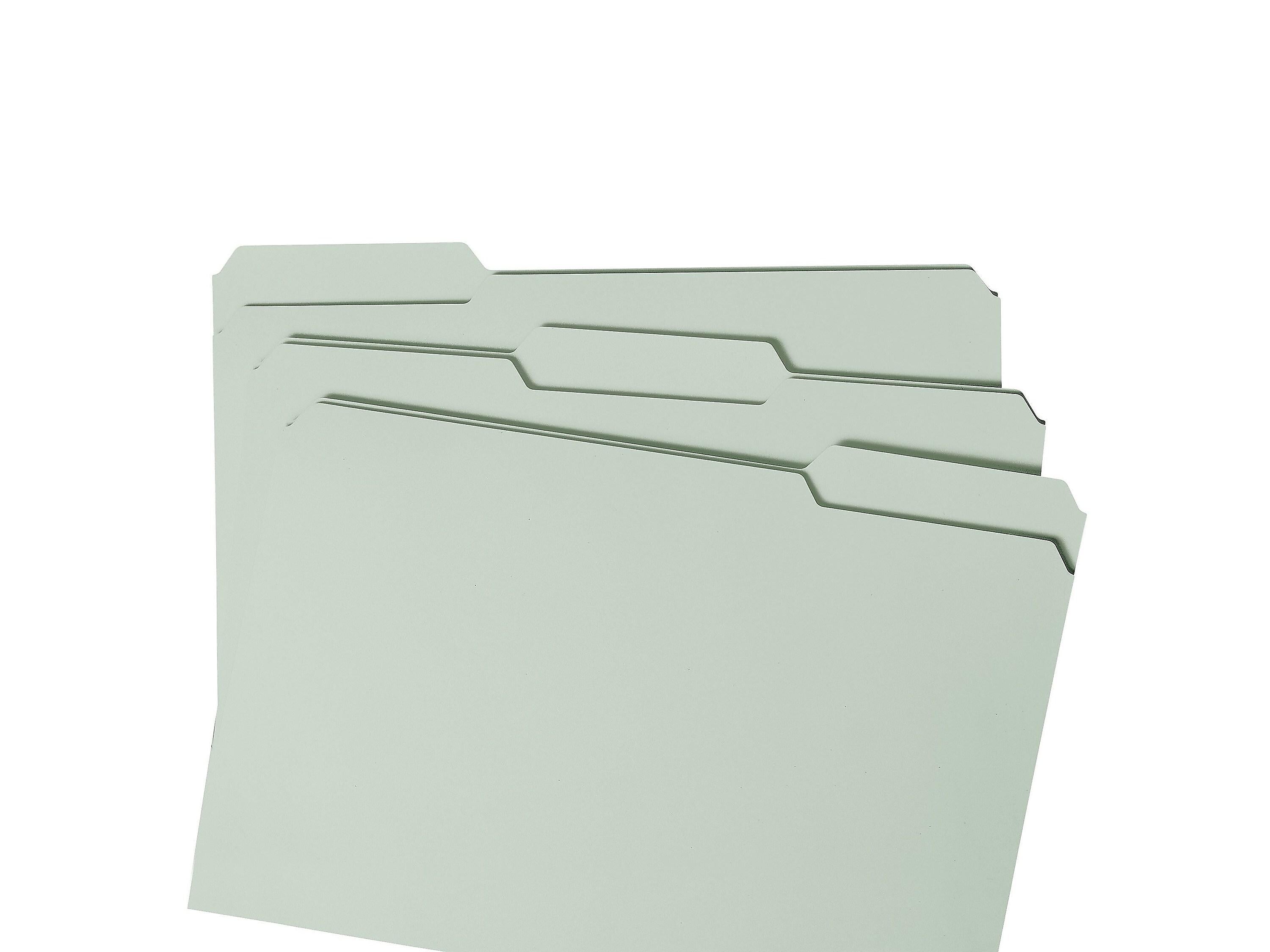 Smead Pressboard Classification Folders with SafeSHIELD Fasteners, 1/3-Cut Tab, Legal Size, Gray/Green, 25/Box