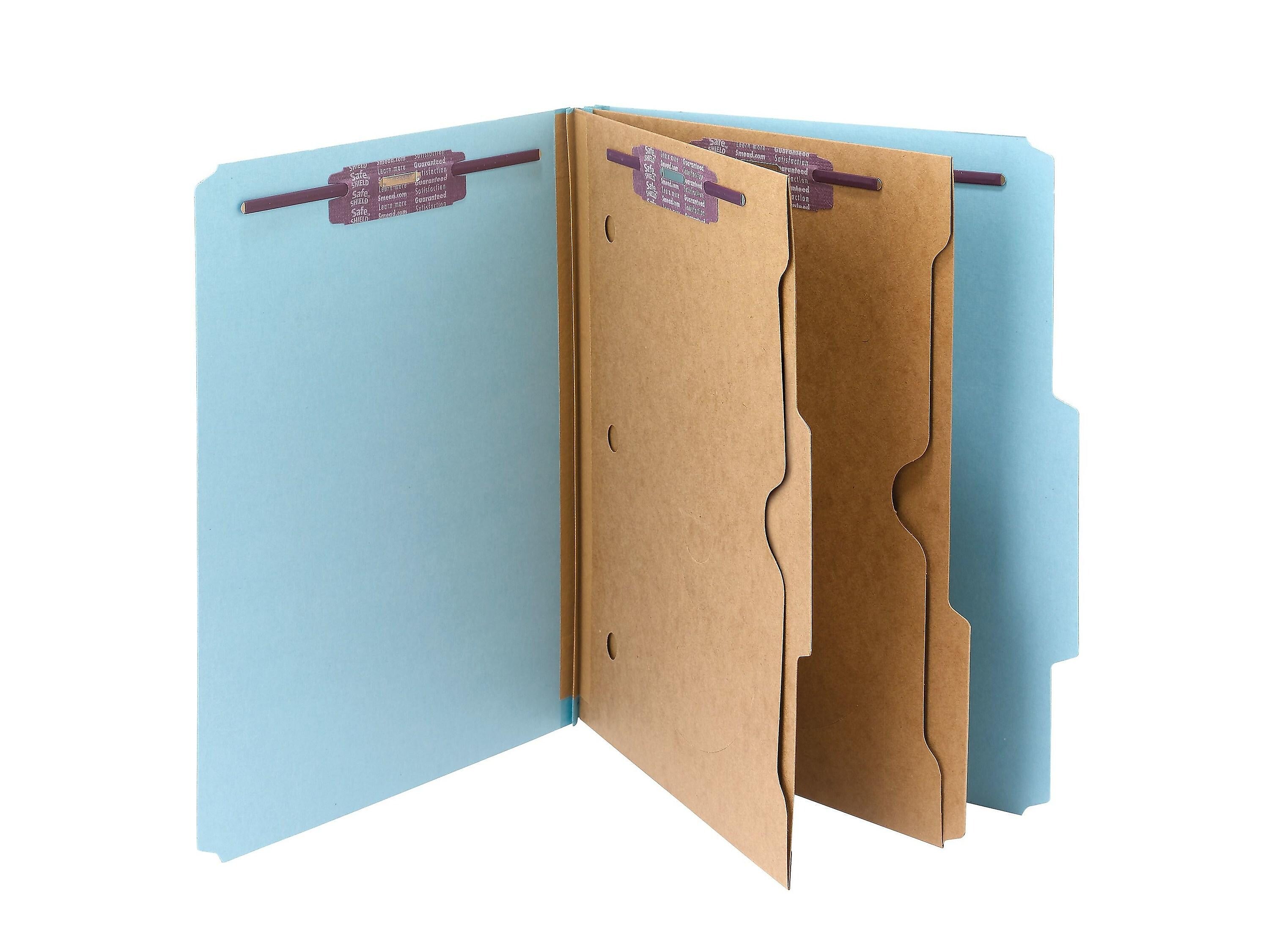 Smead Pressboard Classification Folders with SafeSHIELD Fasteners, 2