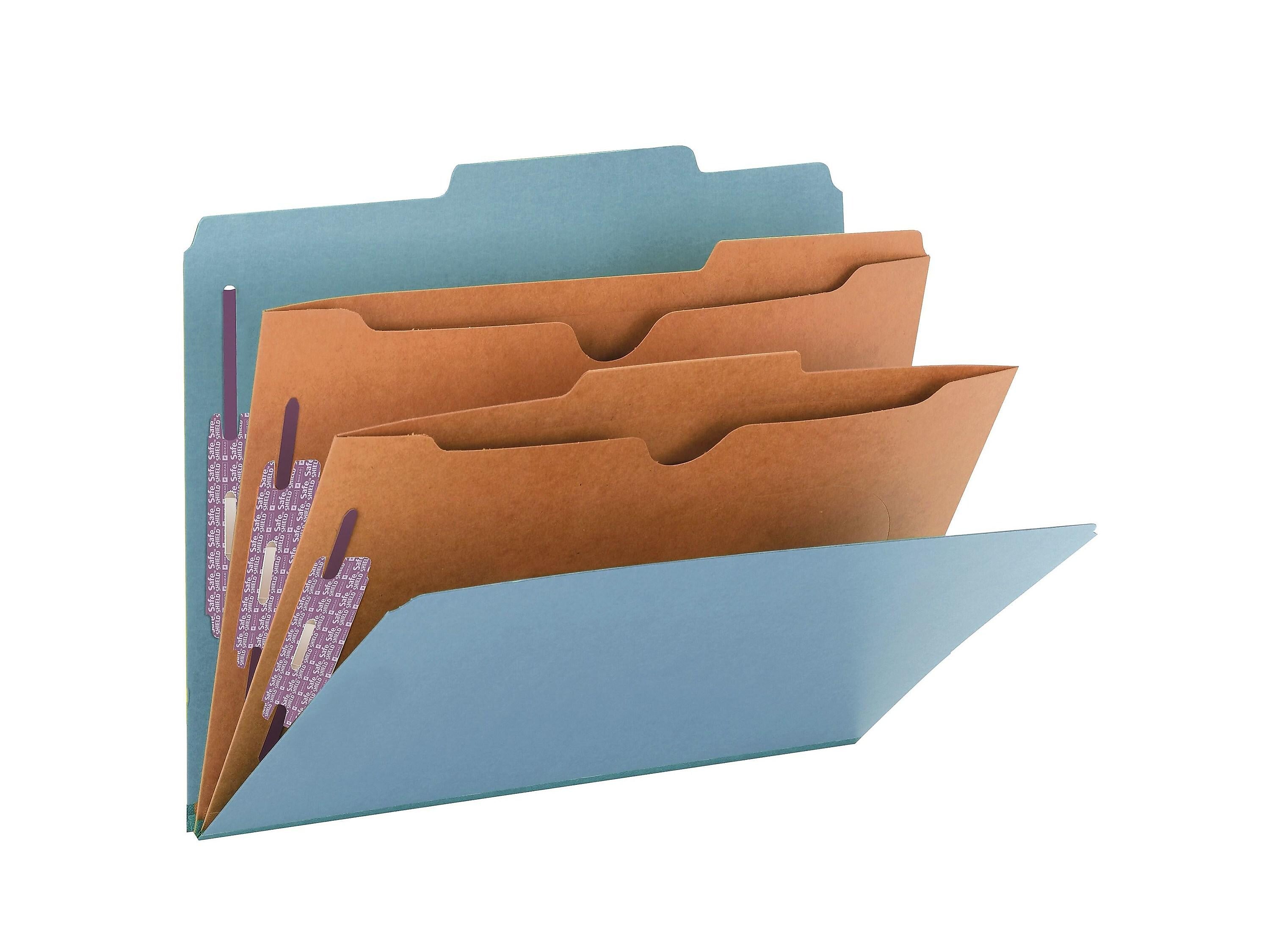 Smead Pressboard Classification Folders with SafeSHIELD Fasteners, 2