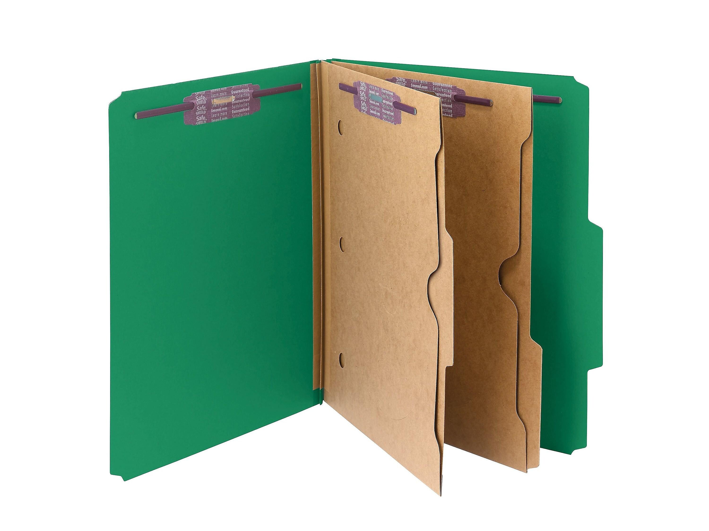 Smead Pressboard Classification Folders with SafeSHIELD Fasteners, 2