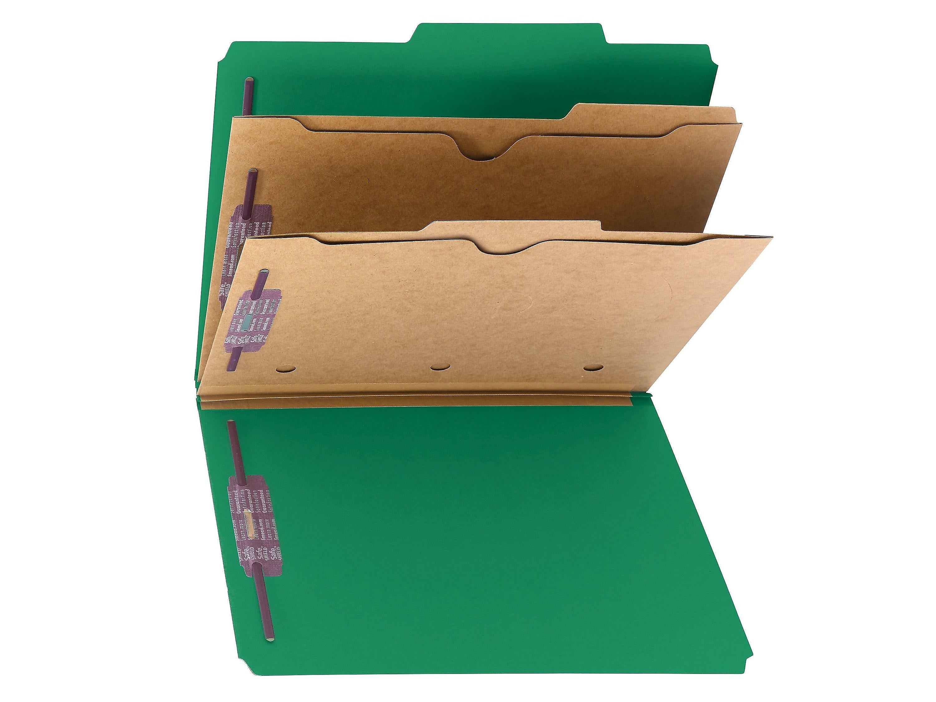 Smead Pressboard Classification Folders with SafeSHIELD Fasteners, 2
