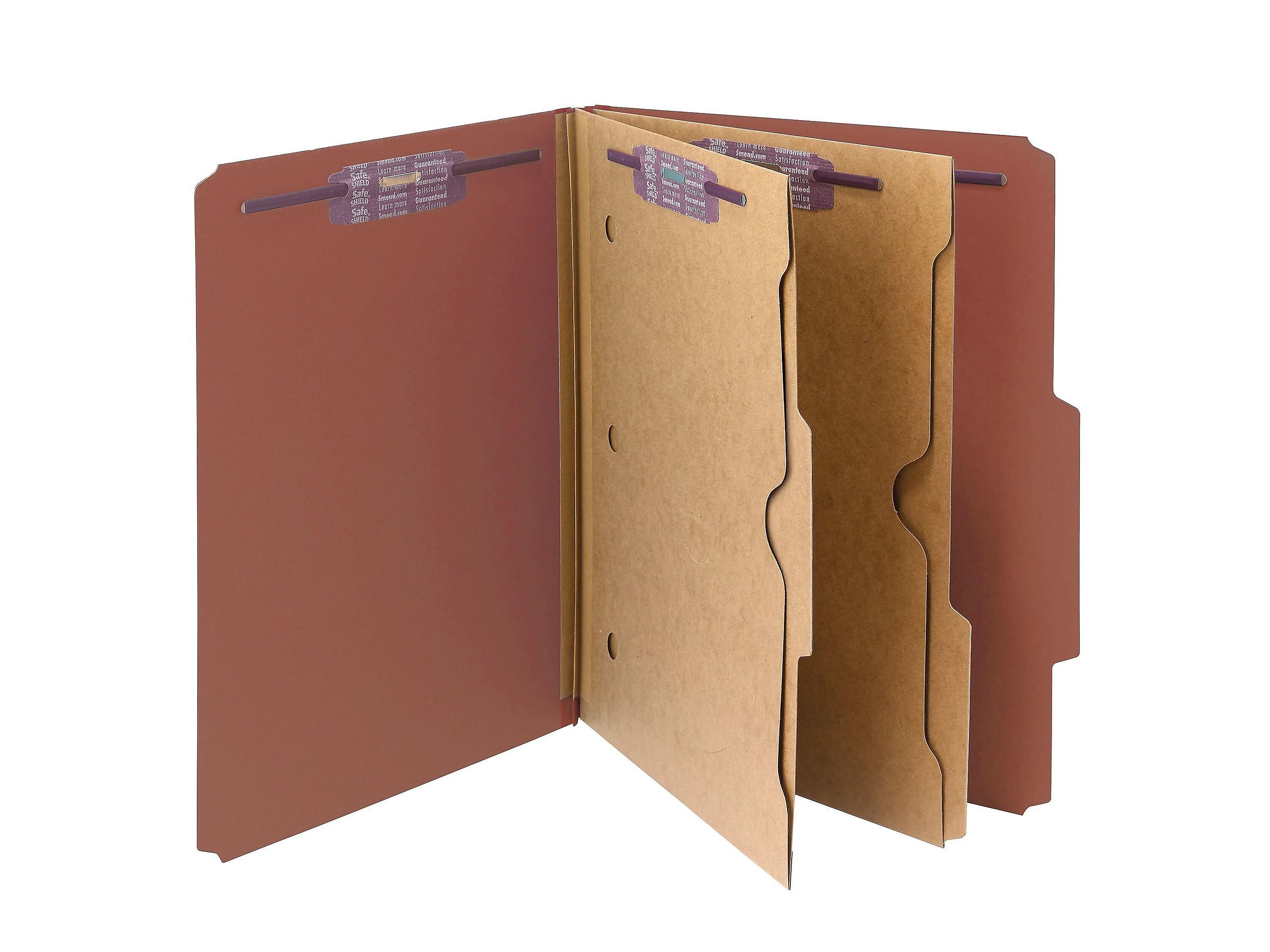 Smead Pressboard Classification Folders with SafeSHIELD Fasteners, 2