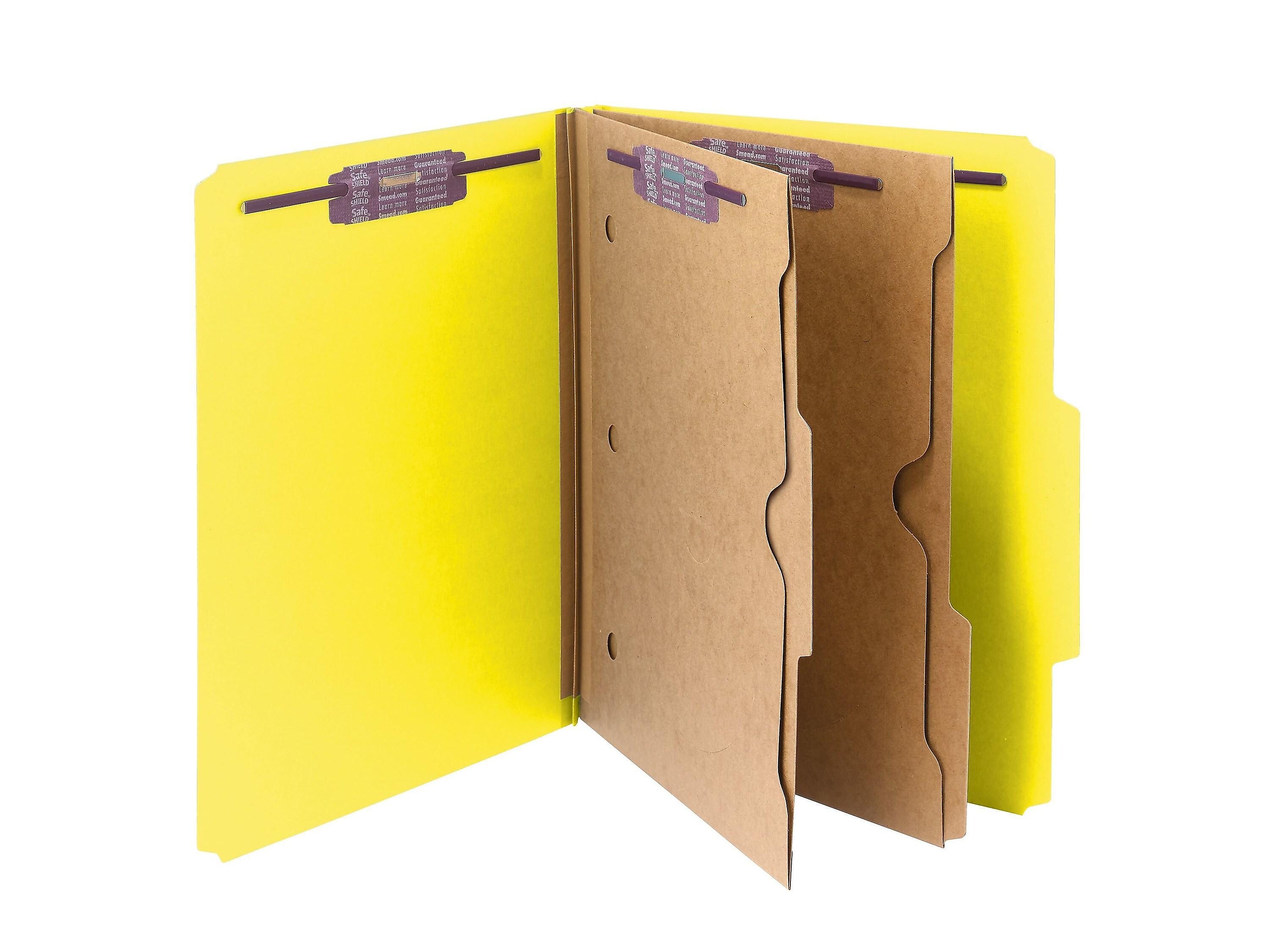 Smead Pressboard Classification Folders with SafeSHIELD Fasteners, 2